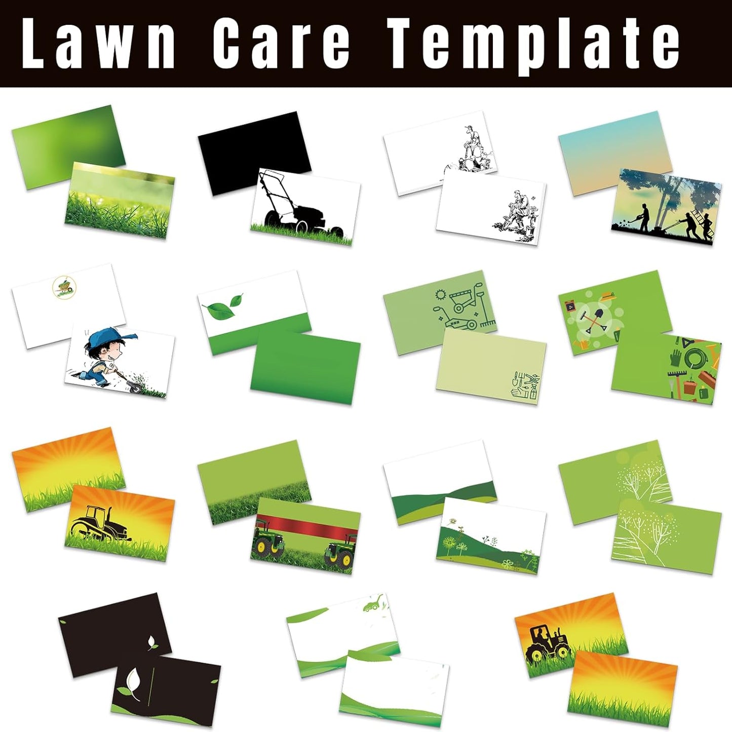 Custom Business Cards Personalized Business Cards with Photo for Small Business Customized with Logo Text 1000 500 200 100 Double Sided Printable Waterproof Business Cards-3.5" x 2",Lawn Care Template