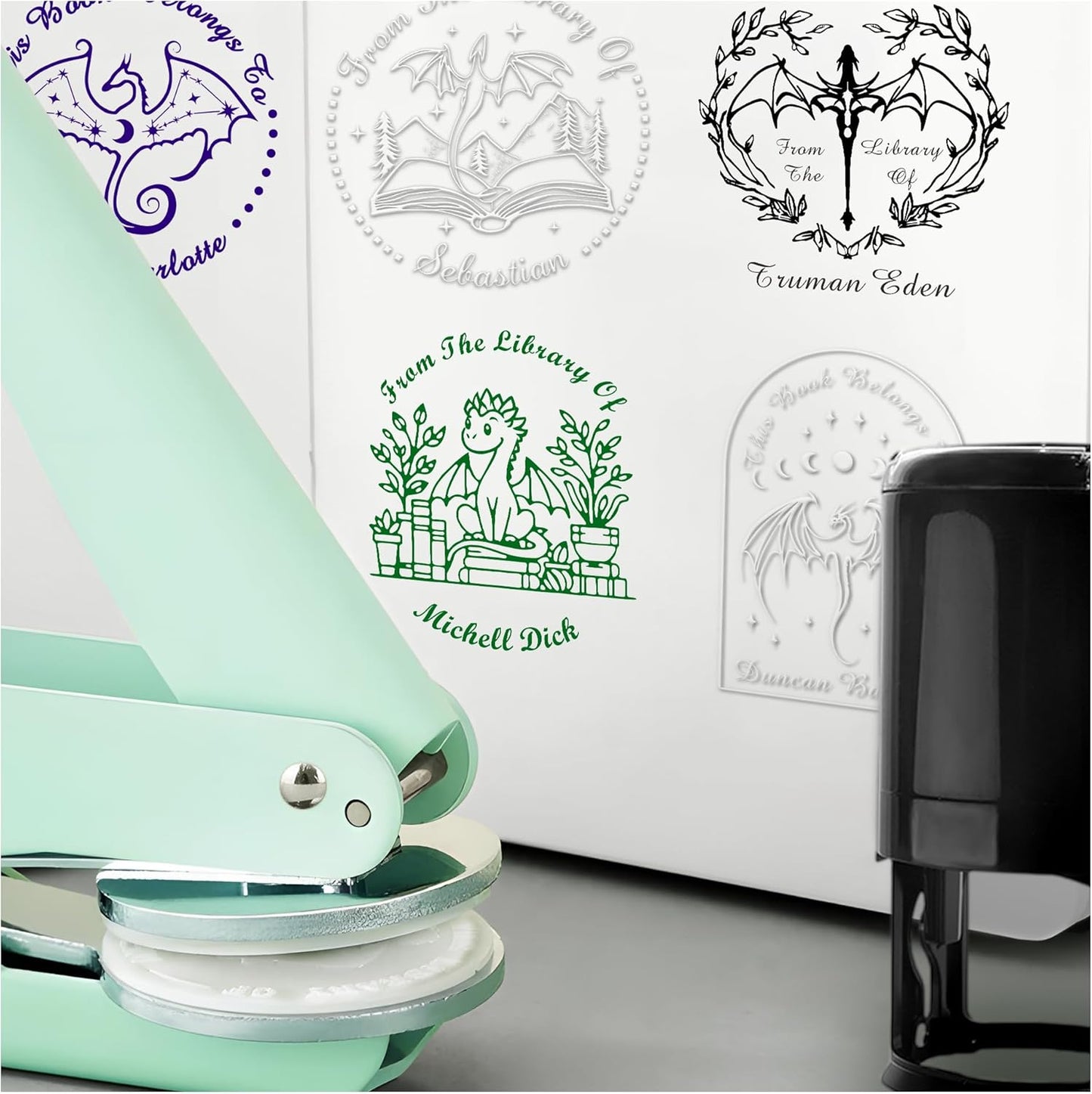from The Library of Embossers & Stamps Custom Color Self-Inking Stamp with Your Name or Design Great for Personalizing Books, Text Books and Journals (21)