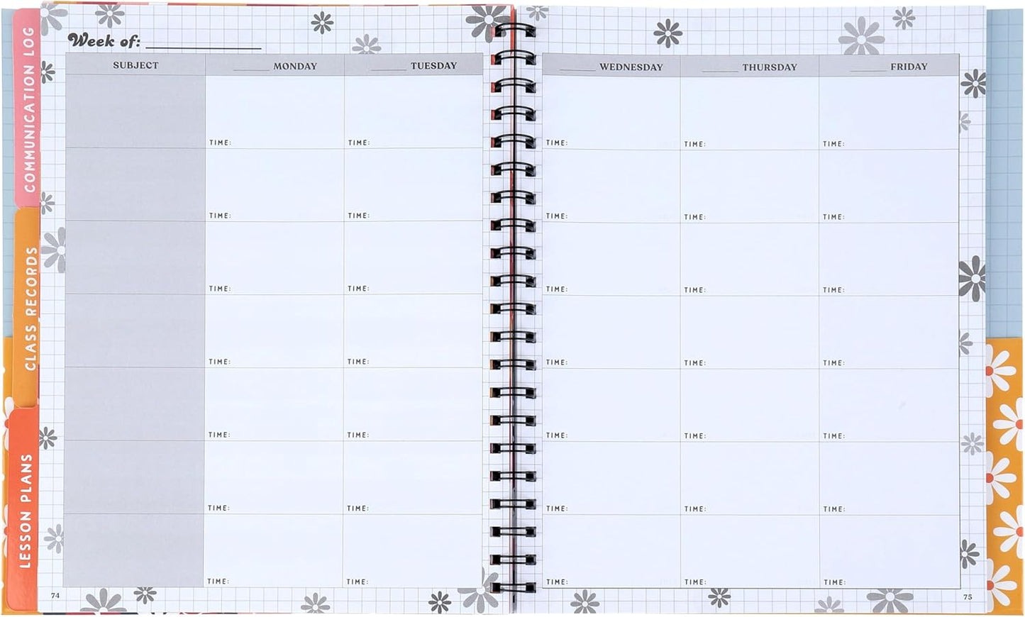 Renewing Minds, Groovy Pink & White Checkerboard Lesson Plan & Record Book