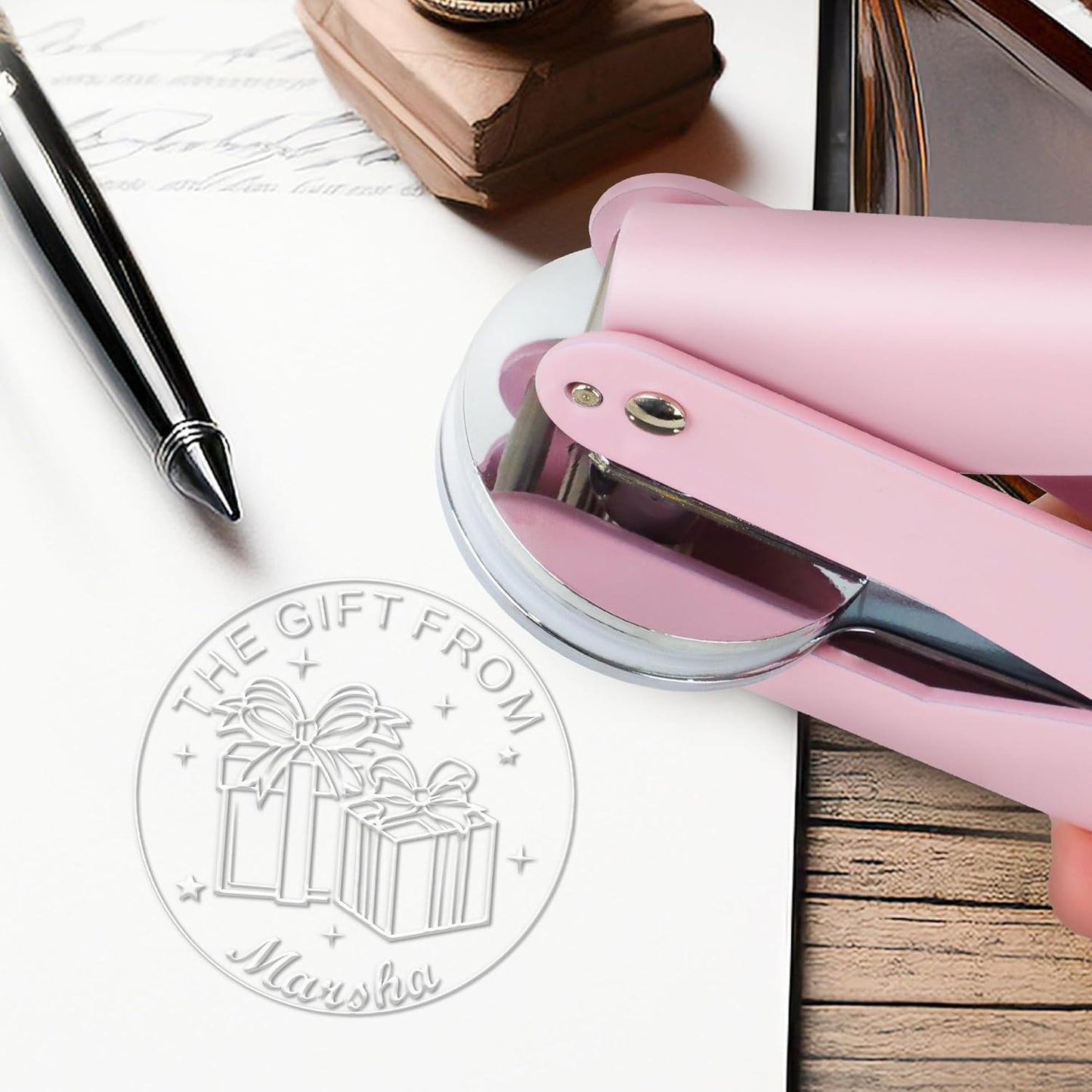 from The Library of Embossers & Stamps Custom Color Self-Inking Stamp with Your Name or Design Great for Personalizing Books, Text Books and Journals (12)