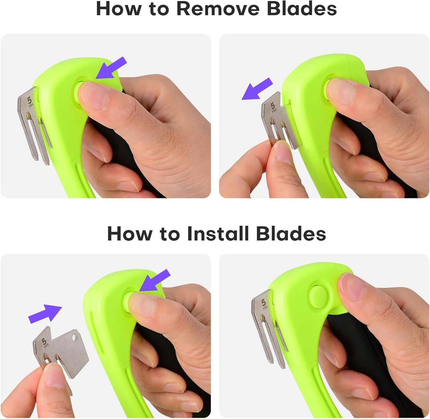 NEWISHTOOL PP Hollow Board Cutter, 2 PCS Sign Making Tool Plastic Corrugated Sheet Die Cutting and Grooving Tool with 3mm and 5mm Blades, Handheld Safety Cutter for DIY Craft PP Sheet Cut