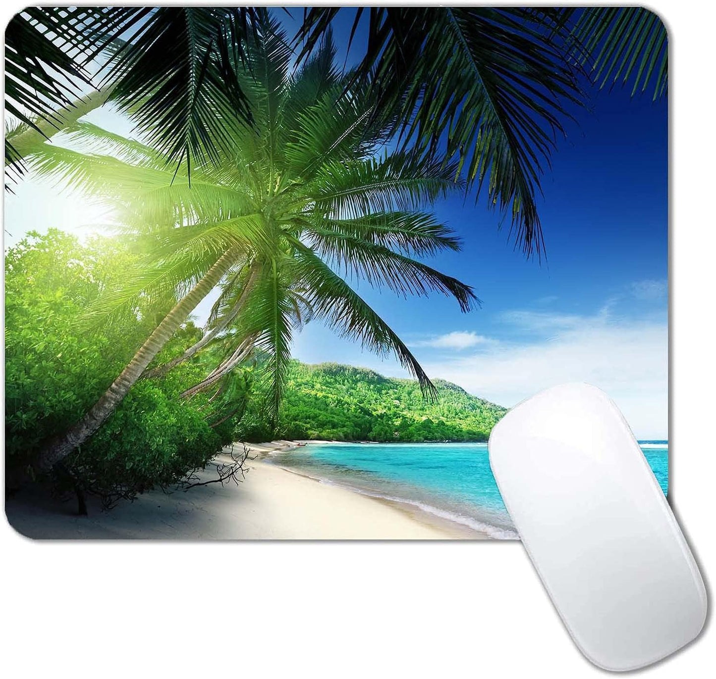 Beach in Sunset Mouse Pad,Non-Slip Rubber Base Wireless Gaming MousePads for Computers Laptop Office,Cute Mouse Pads with Designs for Women
