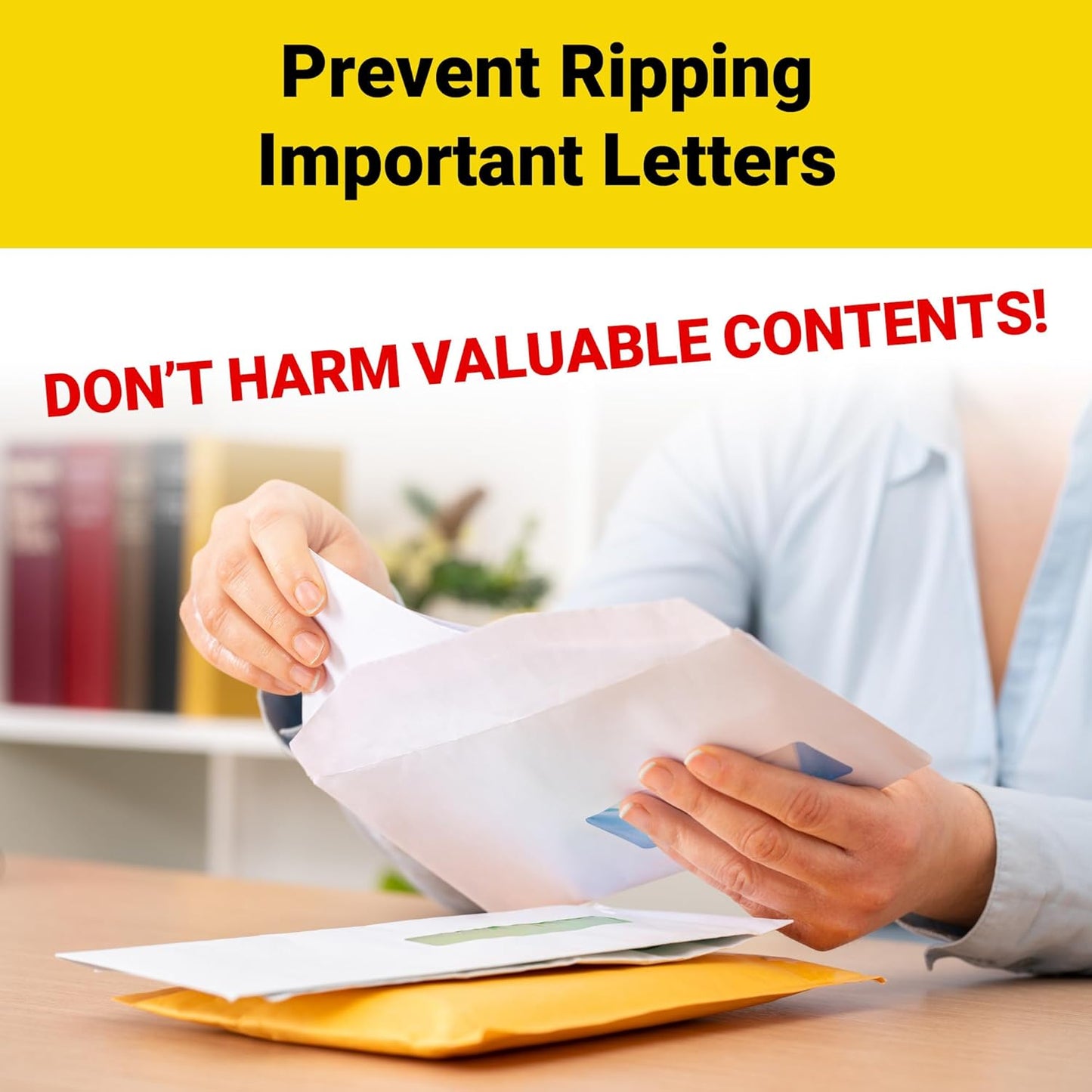 3 Lightweight Stainless Steel Letter Opener, 7.5 Inches Long and One-Piece Construction, Perfect Envelope, Mail and Letter Opener Envelope Slitter for The Home and Office