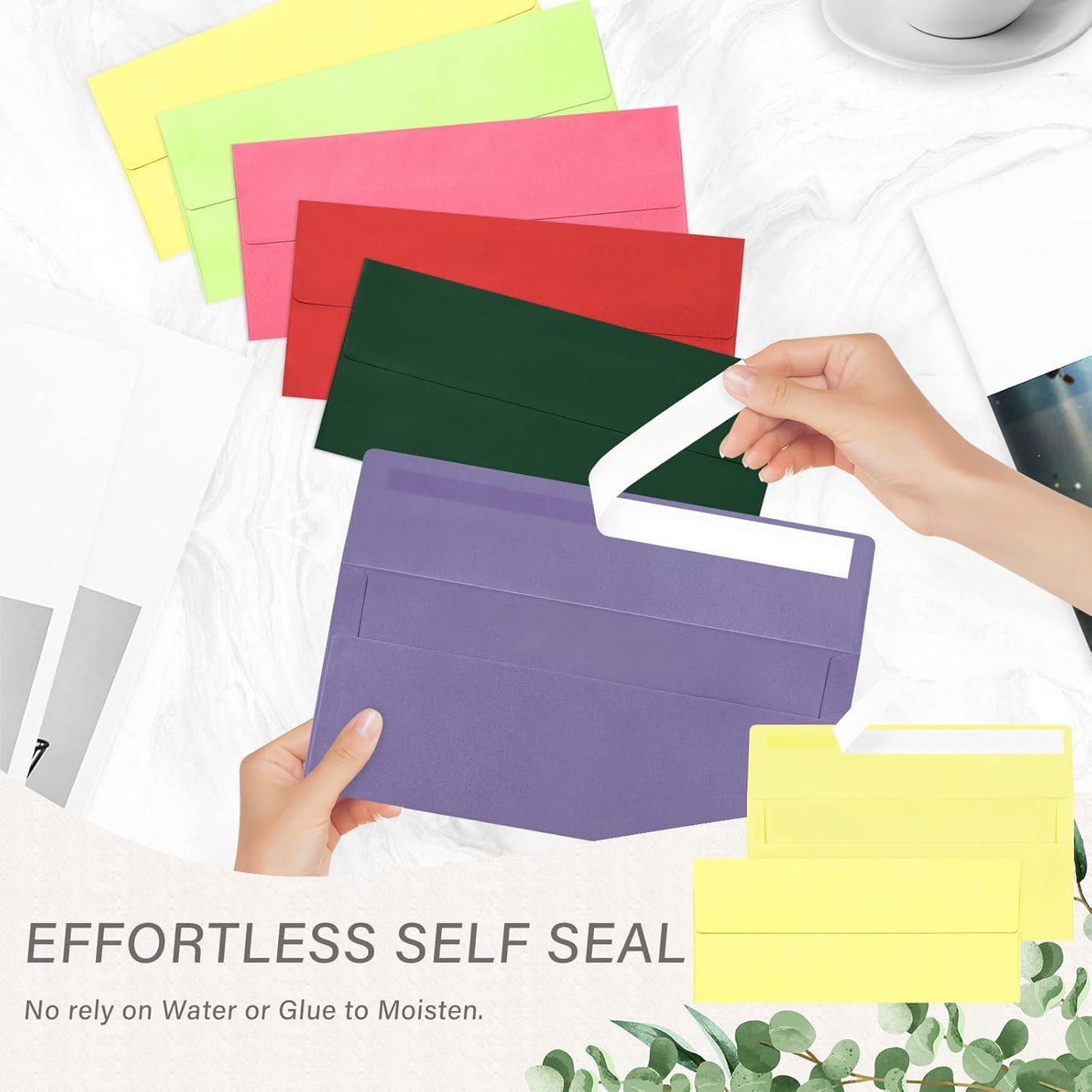 200 Pack #10 Business Envelopes, Self Seal Standard Light Yellow Envelopes for Secure Business & Legal Mailing, Office, Checks, Letter, Invoices, 4 1/8 x 9 1/2 Inches