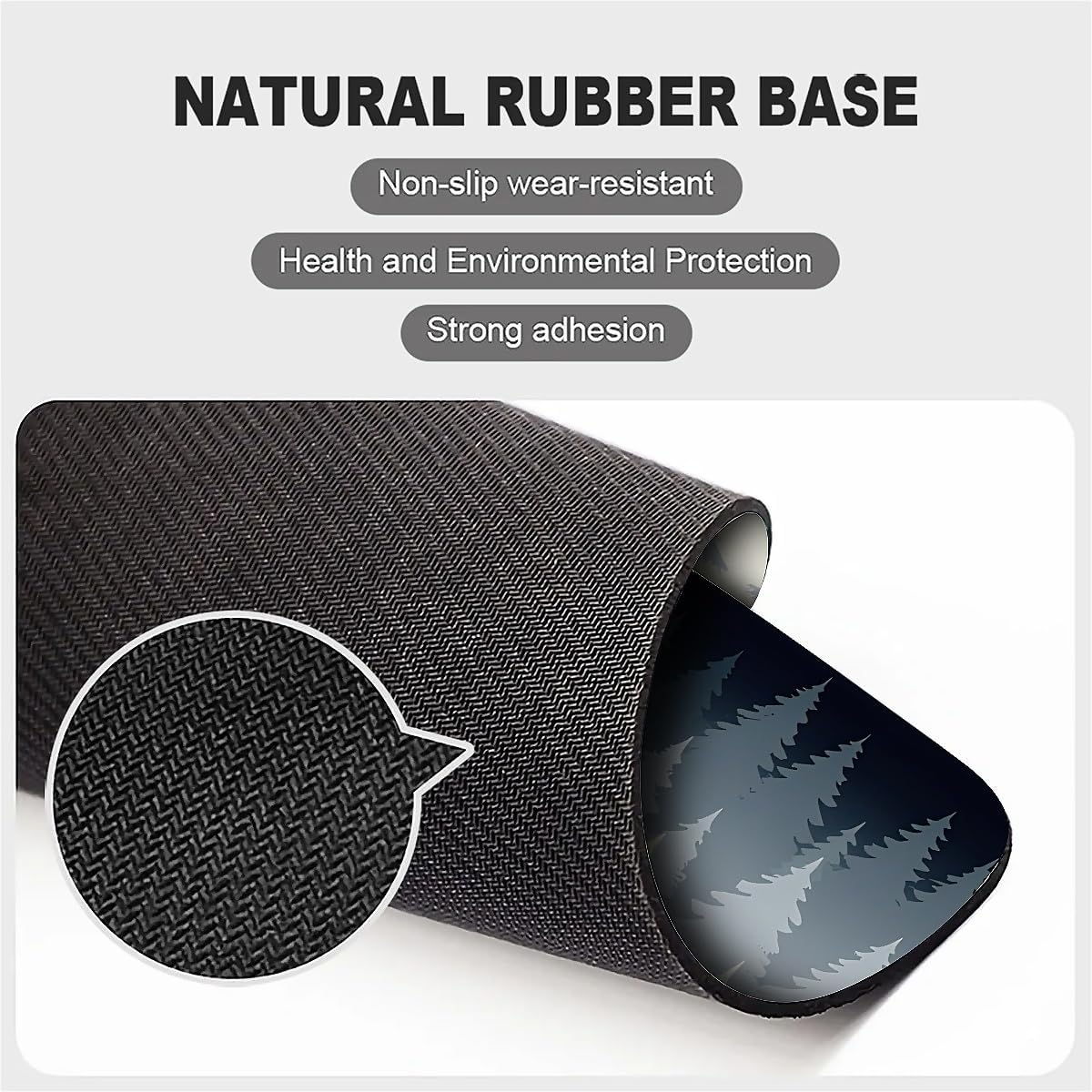 Square Mouse Pad Misty Forest, Personalized Premium-Textured Custom Mouse Mat Design, Washable Mousepad Cloth, Non-Slip Rubber Base Computer Mouse Pads for Wireless Mouse