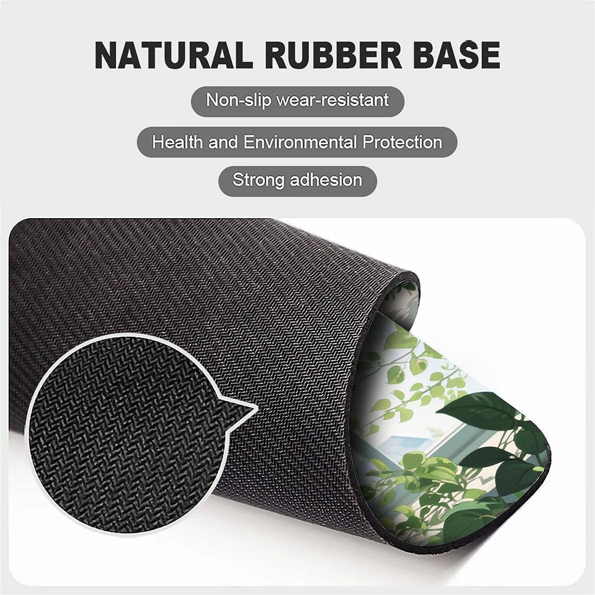 Square Mouse Pad Black Cat, Personalized Premium-Textured Custom Mouse Mat Design, Washable Mousepad Cloth, Non-Slip Rubber Base Computer Mouse Pads for Wireless Mouse