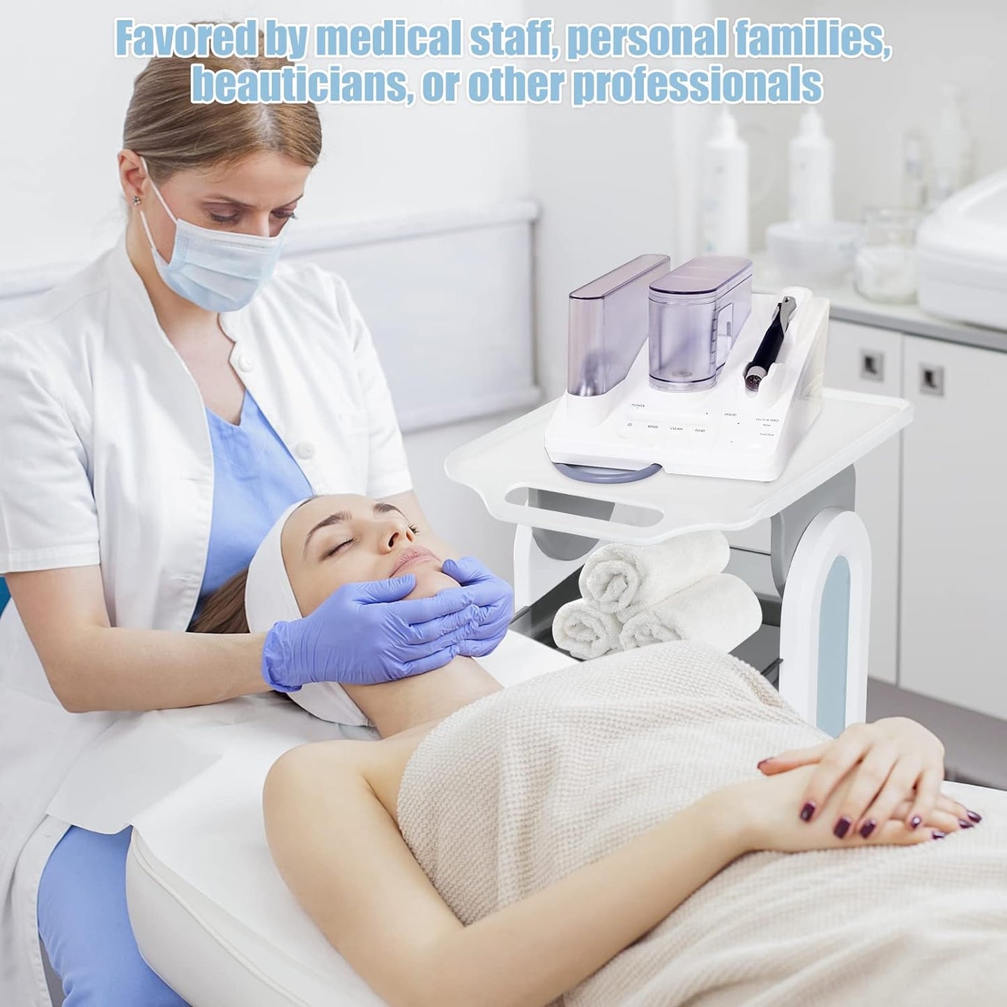 Mobile Medical Trolley Cart 130 Lbs Load Portable Professional for Ultrasound Imaging Scanner Vehicle Beauty Storage Cart with Drawers Tool Tray Wheels for Home Hospital Office Medical Clinic