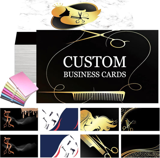 Custom Barbershop Business Cards Customizable with Logo Photo Personalized Customize for Small Business Customized Waterproof Double Sided Cards 100 200 500 1000