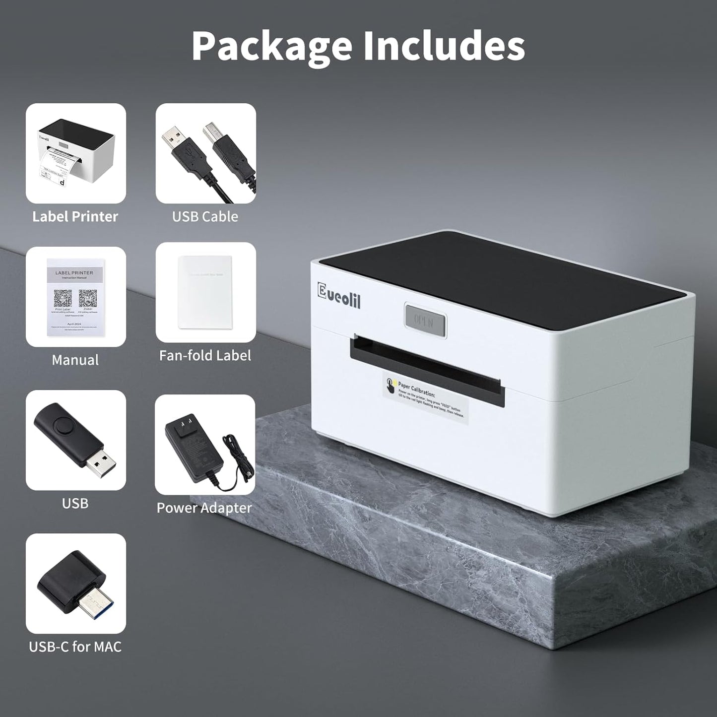 Bluetooth Shipping Thermal Label Printer, Portable 4×6 Label Makers for Small Business,Compatible with Android、iPhone、Windows＆Mac,Widely Used for Home＆Small Businesses and Office