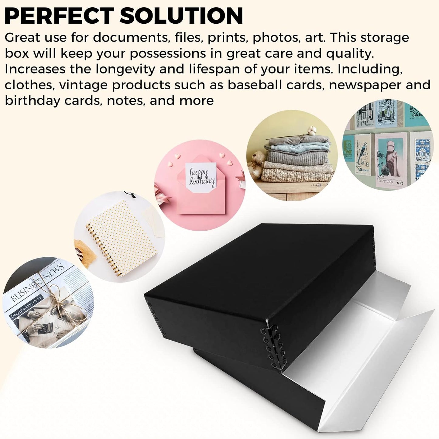 Golden State Art, Acid-Free Archival 8x10 Inches Metal Edge Drop Front Museum Photo Storage Box, Preserve Documents, Prints, Pictures, Photographs, Arts And Crafts, Black