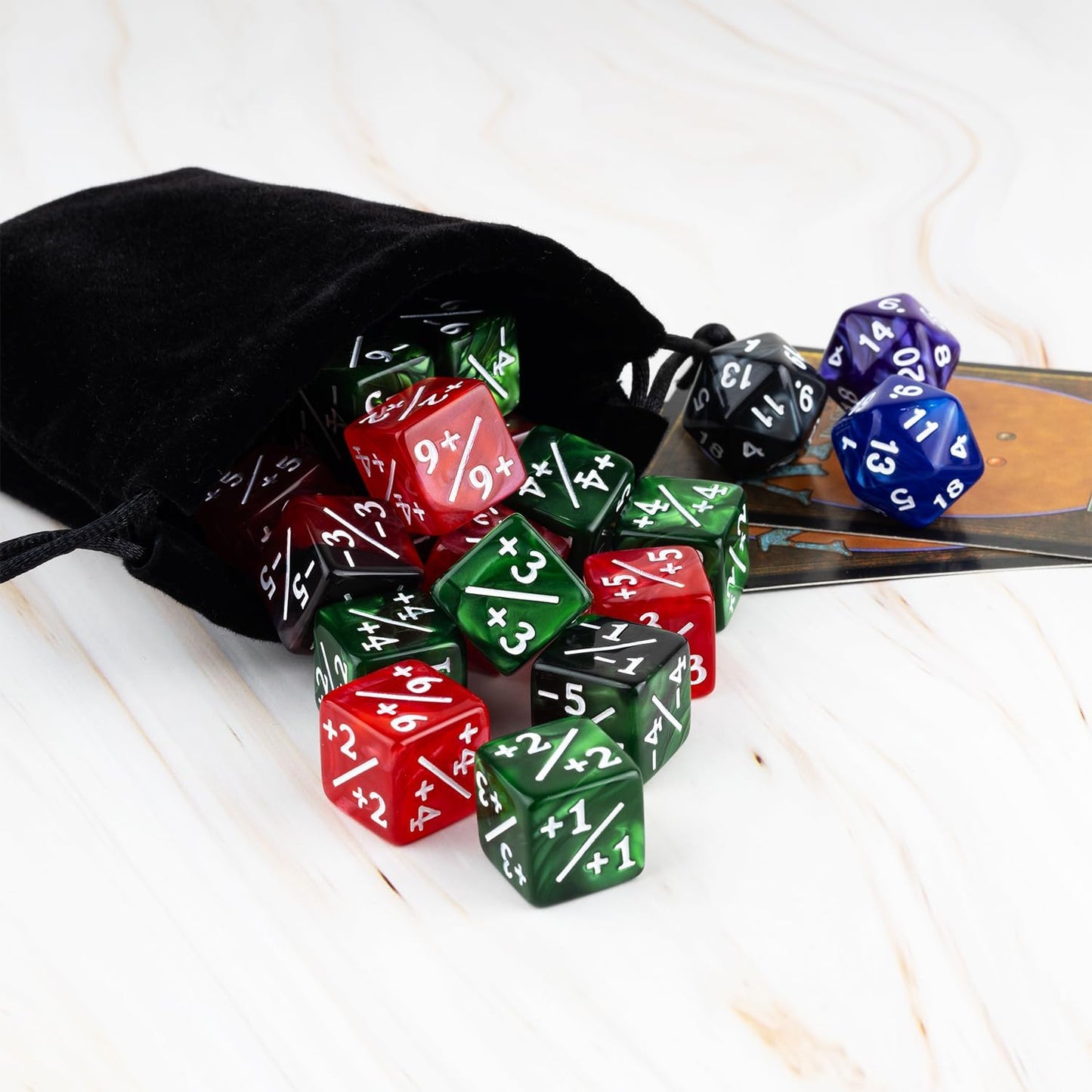 51 Pieces MTG Counter Dice Plus 1 Life Counters +1/+1 Tokens 6 Sided Dice Set for Magic The Gathering, MTG, TCG, Cards Gaming Accessories