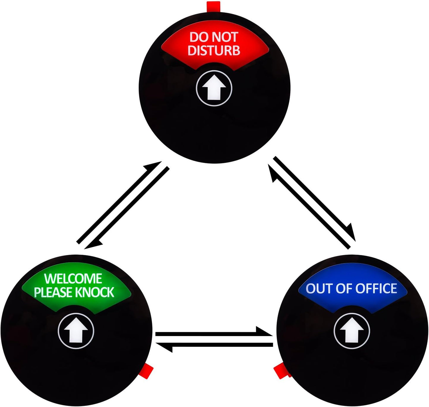 Kichwit Office Door Sign, Do Not Disturb, Out of Office, Welcome Please Knock, Privacy Sign, 5 Inch, Black