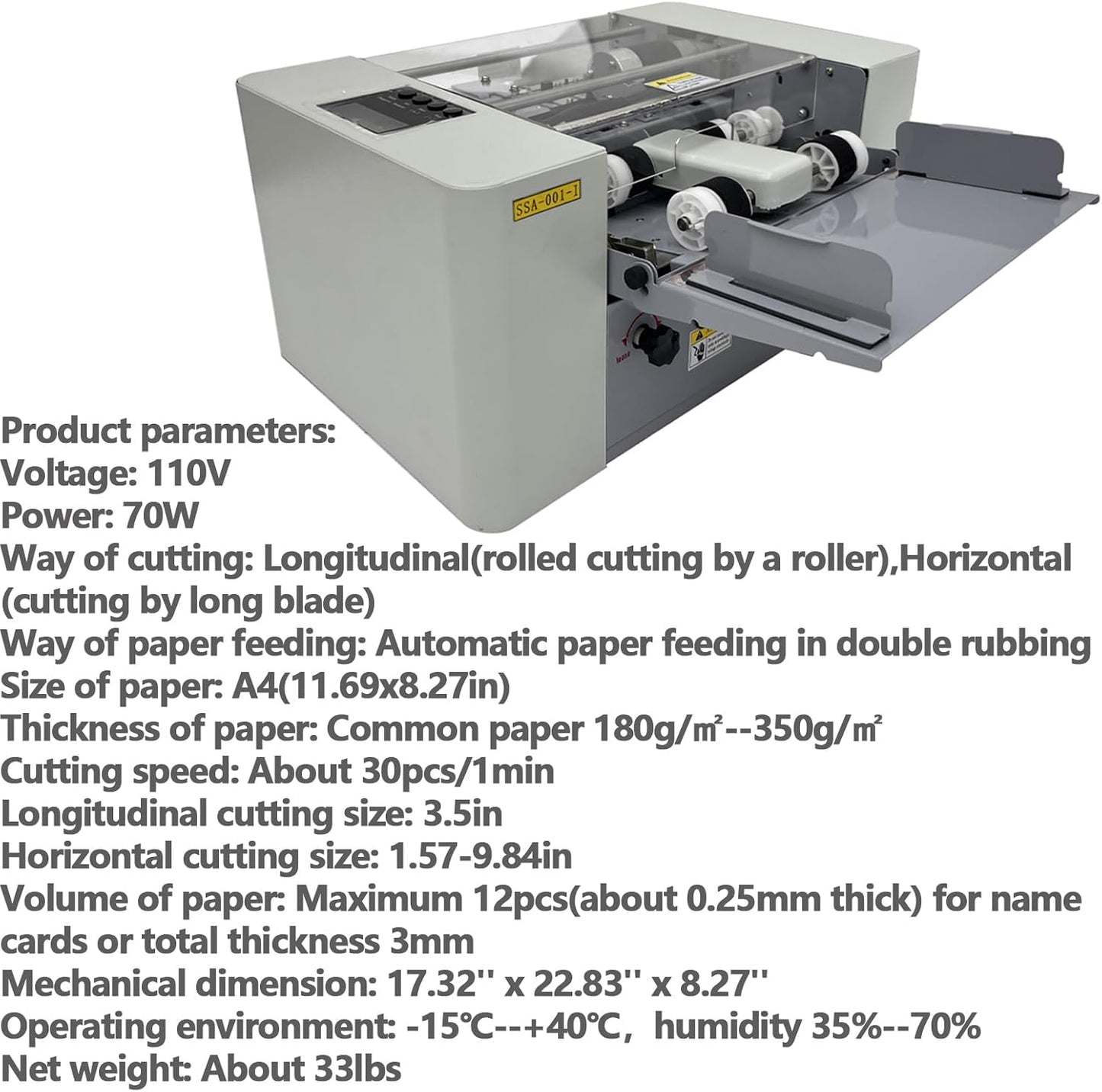Fully Automatic Business Card Cutting Machine Automatic Paper Feeding in Double Rubbing A4 Business Card Cutter Cutting Speed 30 pcs/min 110V