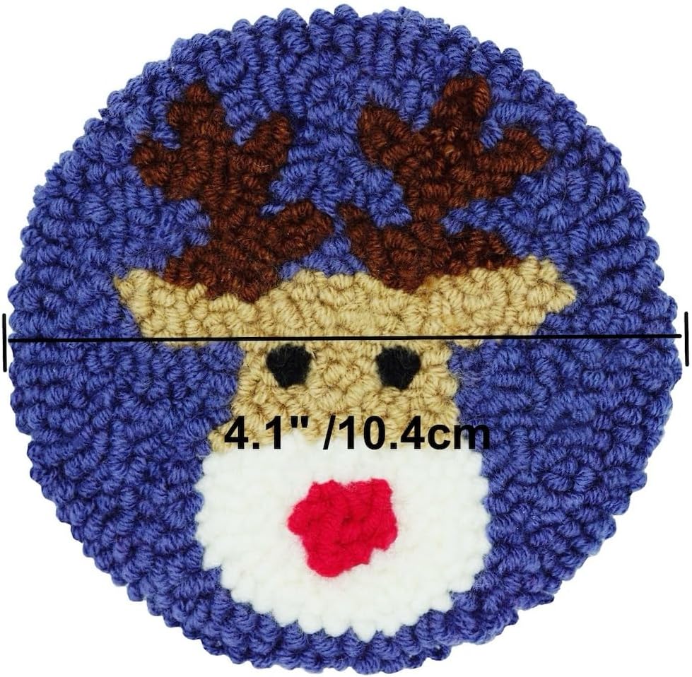 Mefatus Punch Needle Kit for Beginners Adults Kids Keychain Accessories for Backpacks, Bags, Car Key Ring Easy Punch Needle Embroidery Kit Tool Threader Fabric Hoop Yarn Rug Tufting