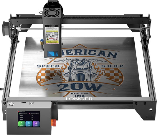 Official LONGER RAY5 20W Laser Engraver Class 4, 20,000mW Laser Engraving Machine with 3.5 inch Touch Screen, DIY Laser Cutter for Custom Design, Laser Engraver for Wood Metal Acrylic Leather Glass