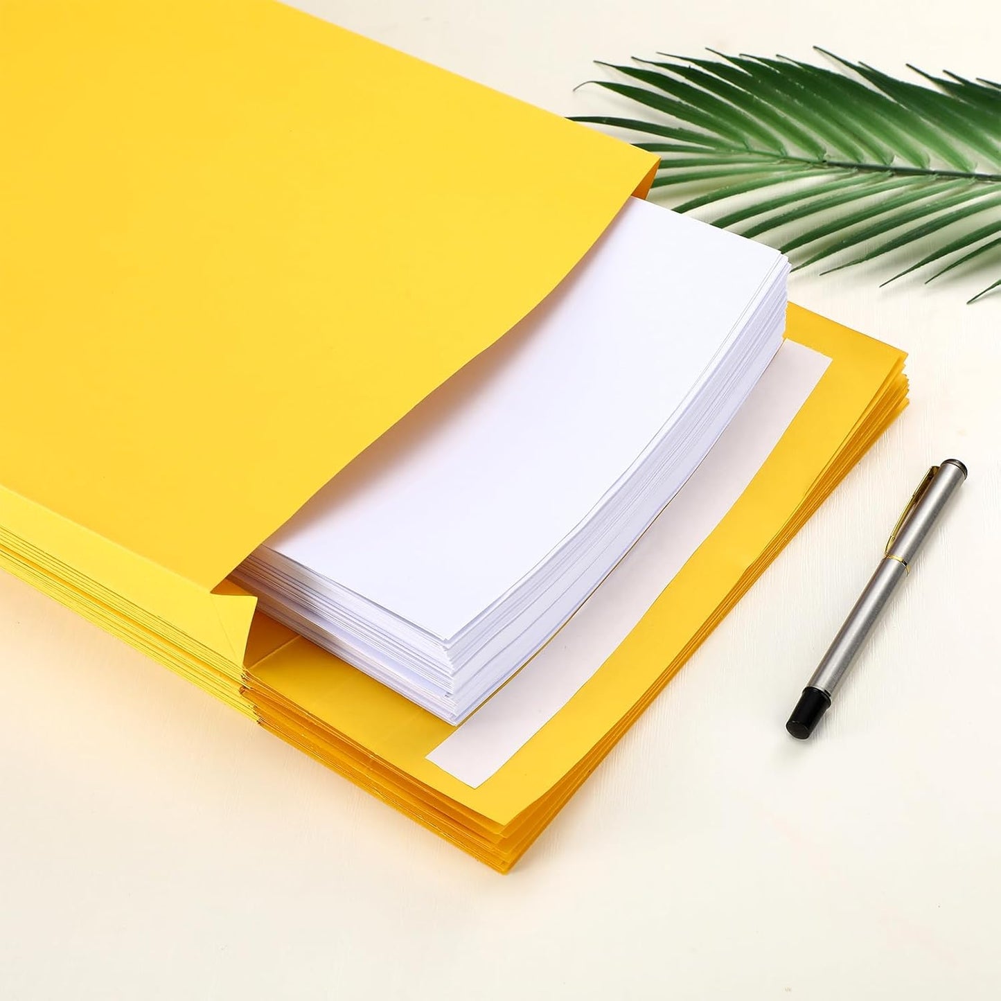 25 Pcs Catalog Envelopes Large Kraft Envelopes 10 x 15 Inches Large Mailing for Office Home Documents Magazines Photos Storage Organizing(Light Brown)