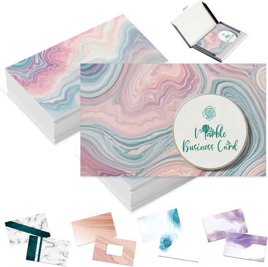 Custom Business Cards Personalized Business Cards with Photo for Small Business Customized with Logo Text 1000 500 200 100 Double Sided Printable Waterproof Business Cards-3.5" x 2",Marble Template