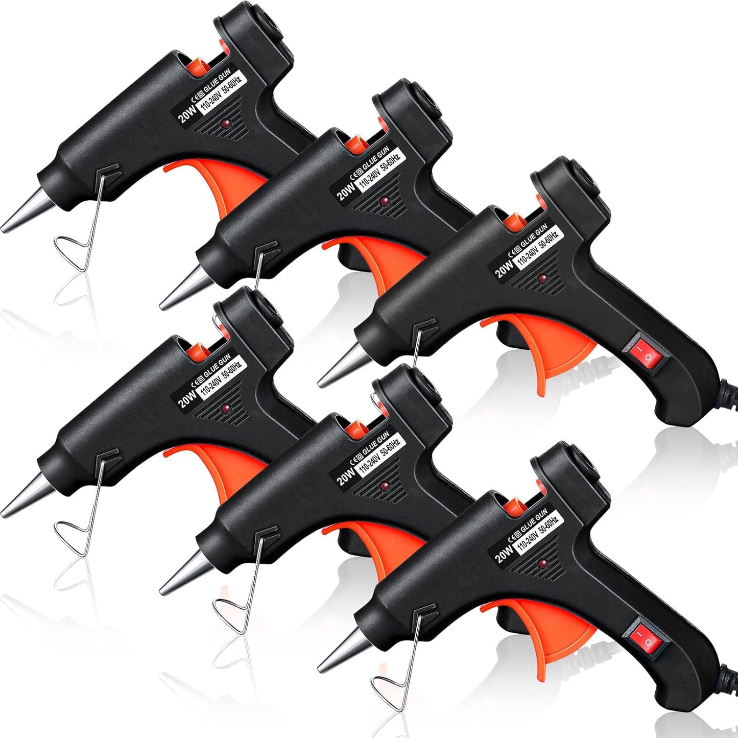 Zhengmy 6 Pieces Mini Hot Glue Gun Crafts Hot Melt Guns Fast Preheating and Easy Squeeze Trigger for School DIY Arts Class Projects Office Home Quick Repairs (Black)