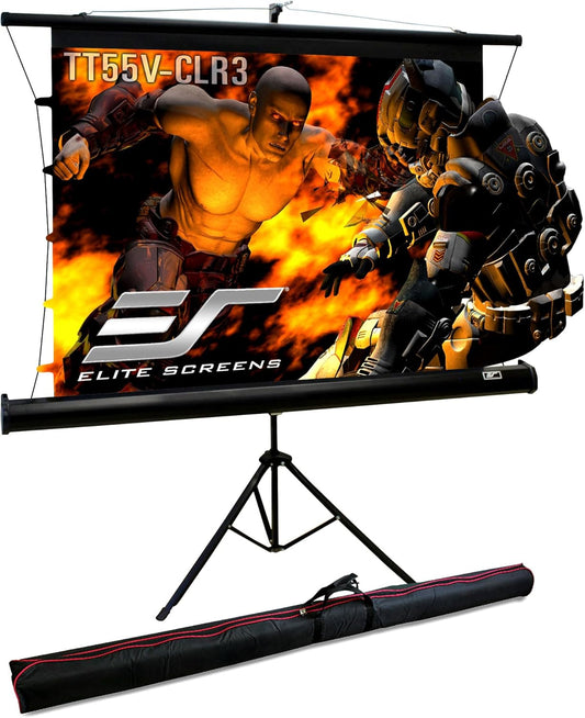 Elite Screens 55-Inch Portable Projector Screen with Stand, Height Adjustable, 4:3 Ambient Light Rejecting (ALR/CLR) for Ultra Short Throw Projectors, Indoor Home Theater, TT55V-CLR3-Y