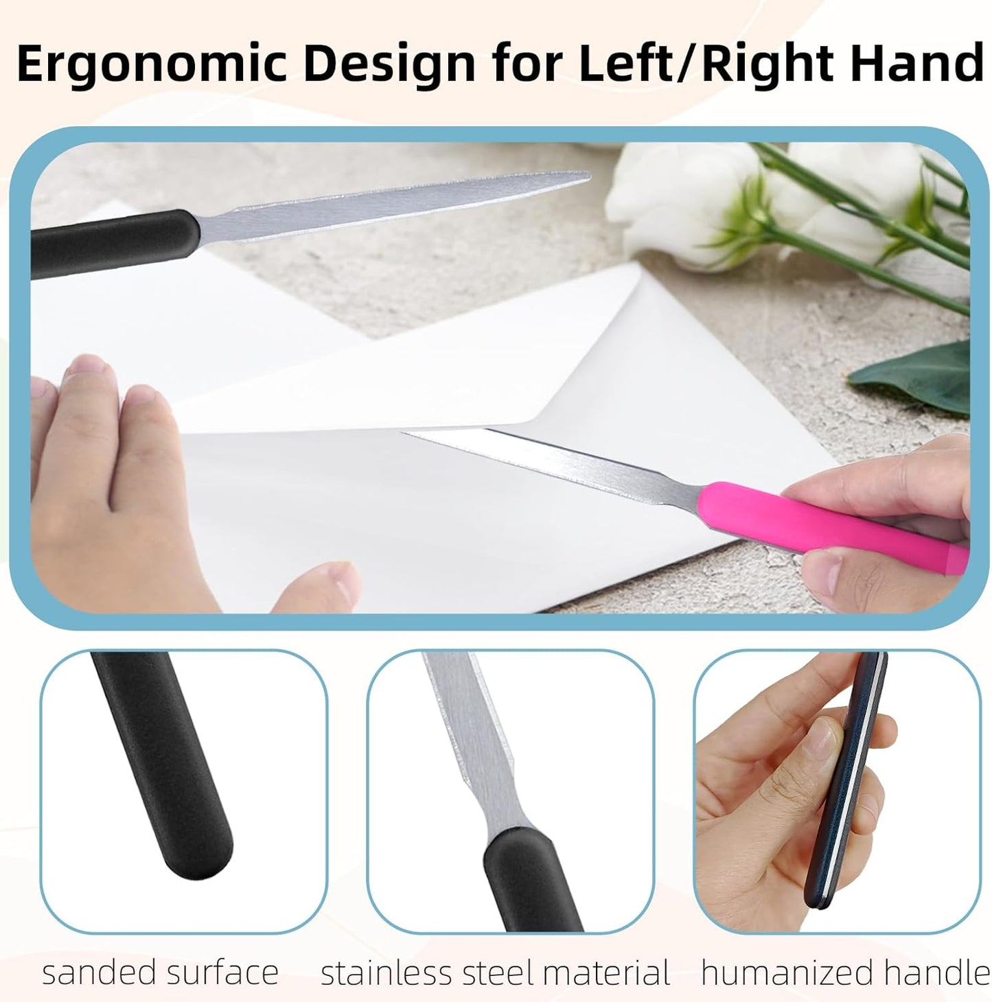 4 Pack Multicolor Letter Openers,Stainless Steel Envelope Opener Slitter,Mail Opener Knife,Letter Opener Envelope Slitter,Paper Knife,Sharp Letter Opener,Perfect for Office,Home and School Use