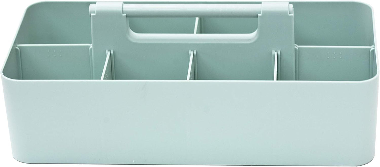 -Large Portable Caddy, DIY Dividers, 8 Compartments, School Office Supplies Home Business Organizer,Portable Basket with Handle Storage Organizer Modern Made in USA (10 PACK, Mint)