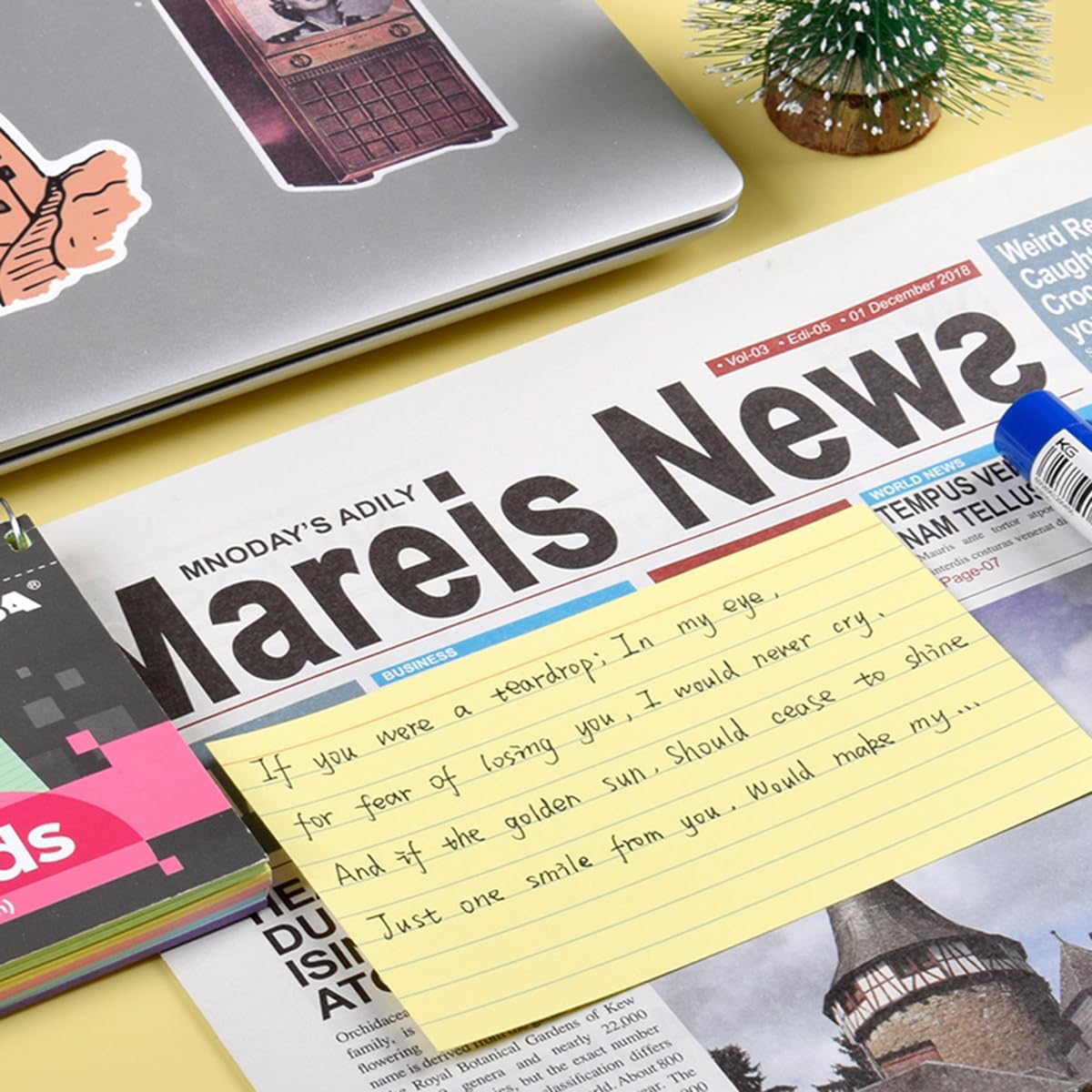 KAISA Colored Index Cards Flashcard，3x5 Ruled Color Note Cards, 4 Colors 60 Sheet (Total of 240ct), Heavyweight Colorful Notecards For School, Home & Office,KSU08904, Made In The USA