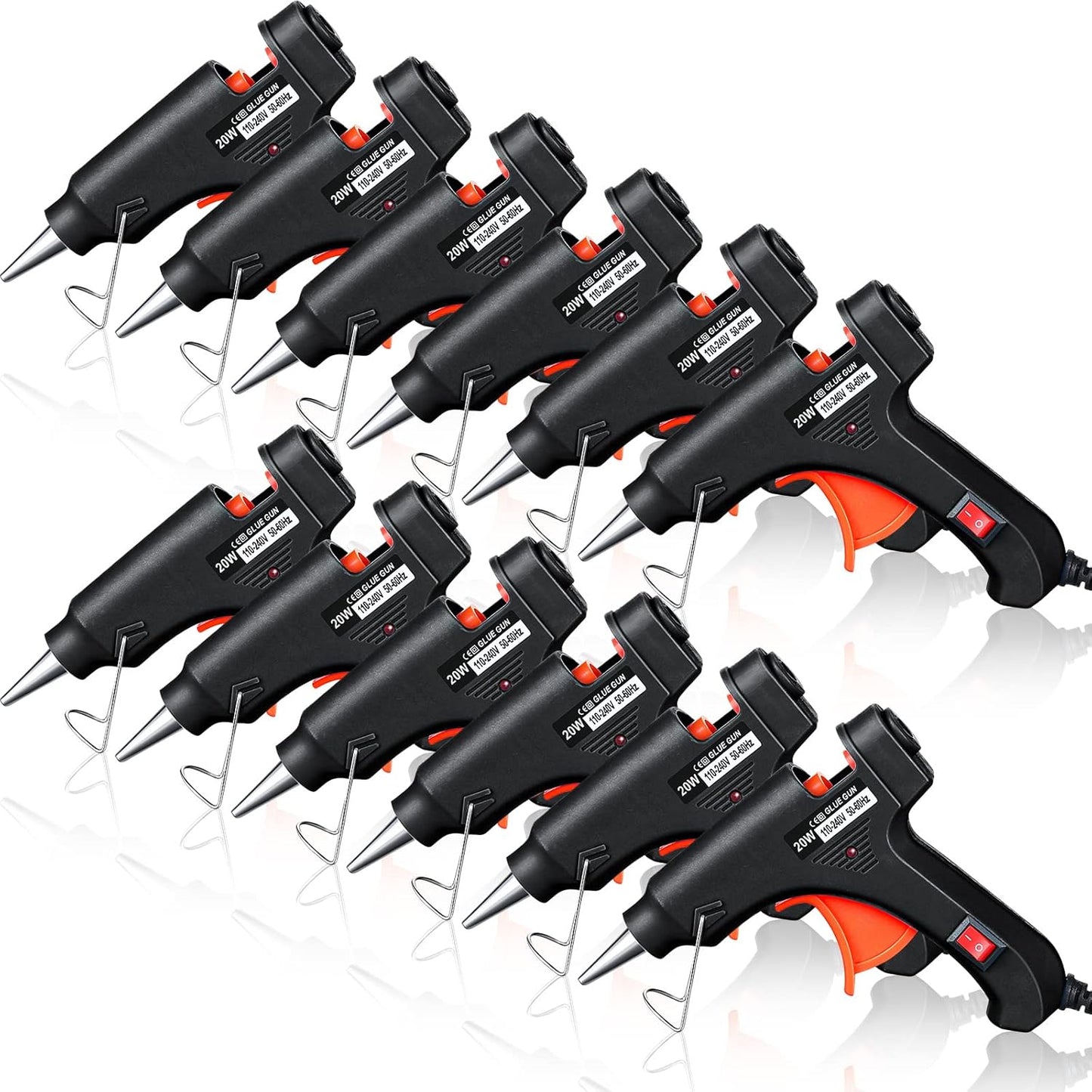 Zhengmy 12 Pieces Mini Hot Glue Gun Crafts Hot Melt Guns Fast Preheating and Easy Squeeze Trigger for School DIY Arts Class Projects Office Home Quick Repairs (Black)