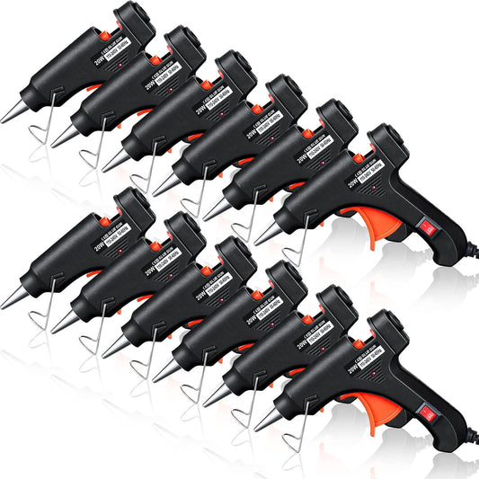 Zhengmy 12 Pieces Mini Hot Glue Gun Crafts Hot Melt Guns Fast Preheating and Easy Squeeze Trigger for School DIY Arts Class Projects Office Home Quick Repairs (Black)