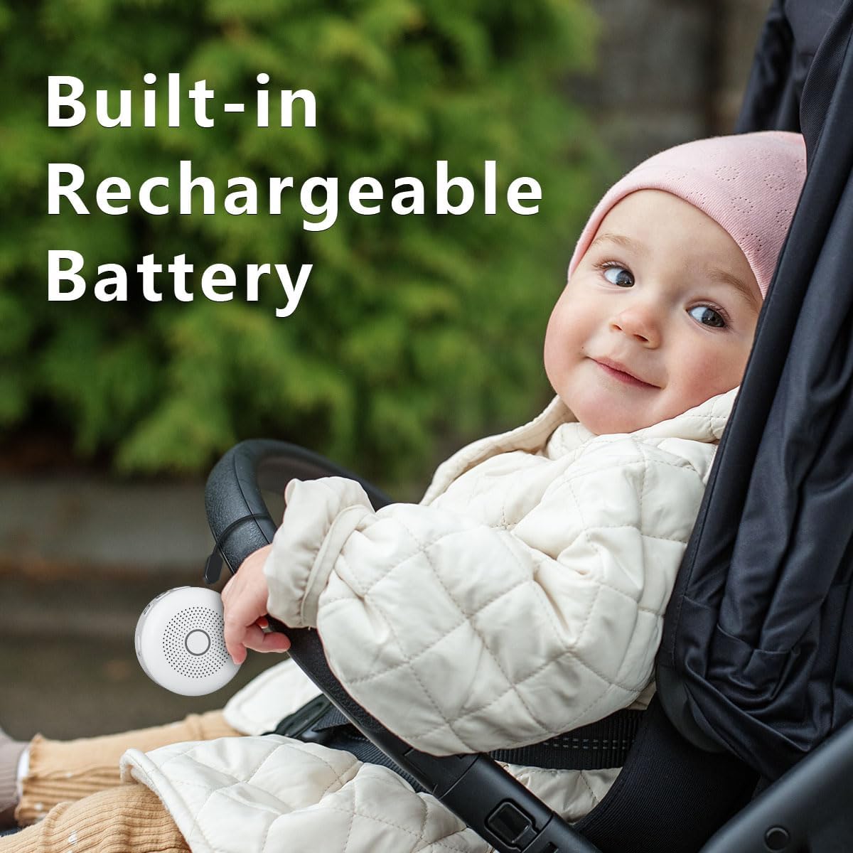 Sleepbox Portable White Noise Machine 30 Soothing Sounds Rechargeable Battery Small for Travel 32 Volume Control Noise Canceling Sleep Machine Sound Therapy for Baby Kids Adults (White)