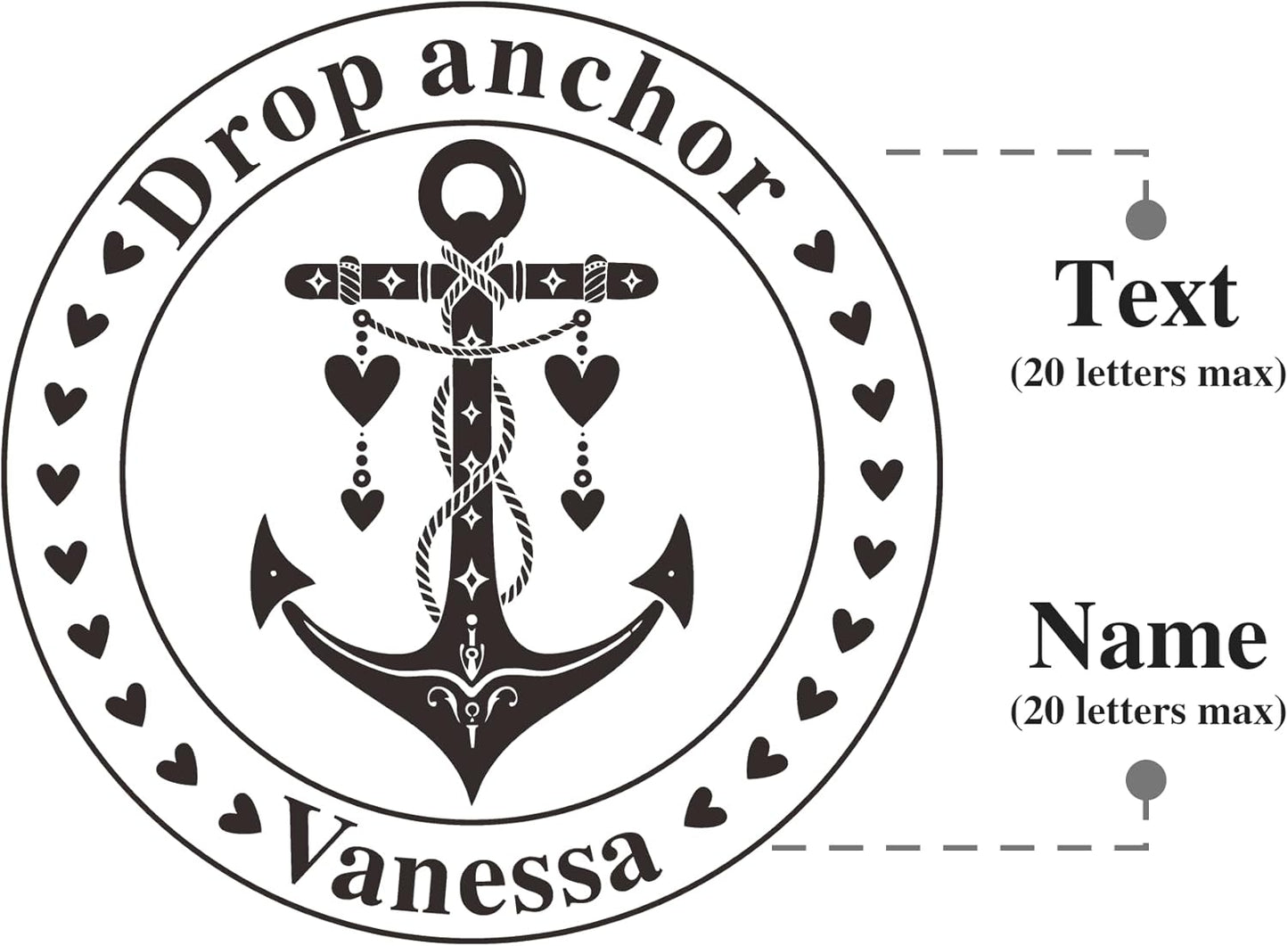 Custom The Library of Embossers Stamps Nautical Theme Color Self-Inking Stamp with Your Name & Design Ship Anchor Great for Personalized Books