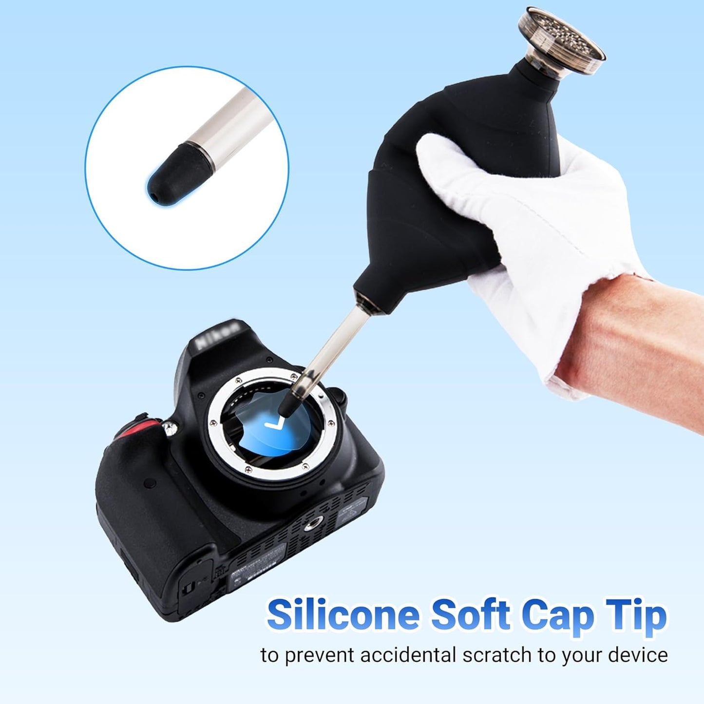 JJC Professional and Safe Dust Free Clean Air Blower Blaster for Digital SLR Mirrorless Camera Sensor CCD CMOS, Lenses, Filters and Other Sensitive Electronic Equipment