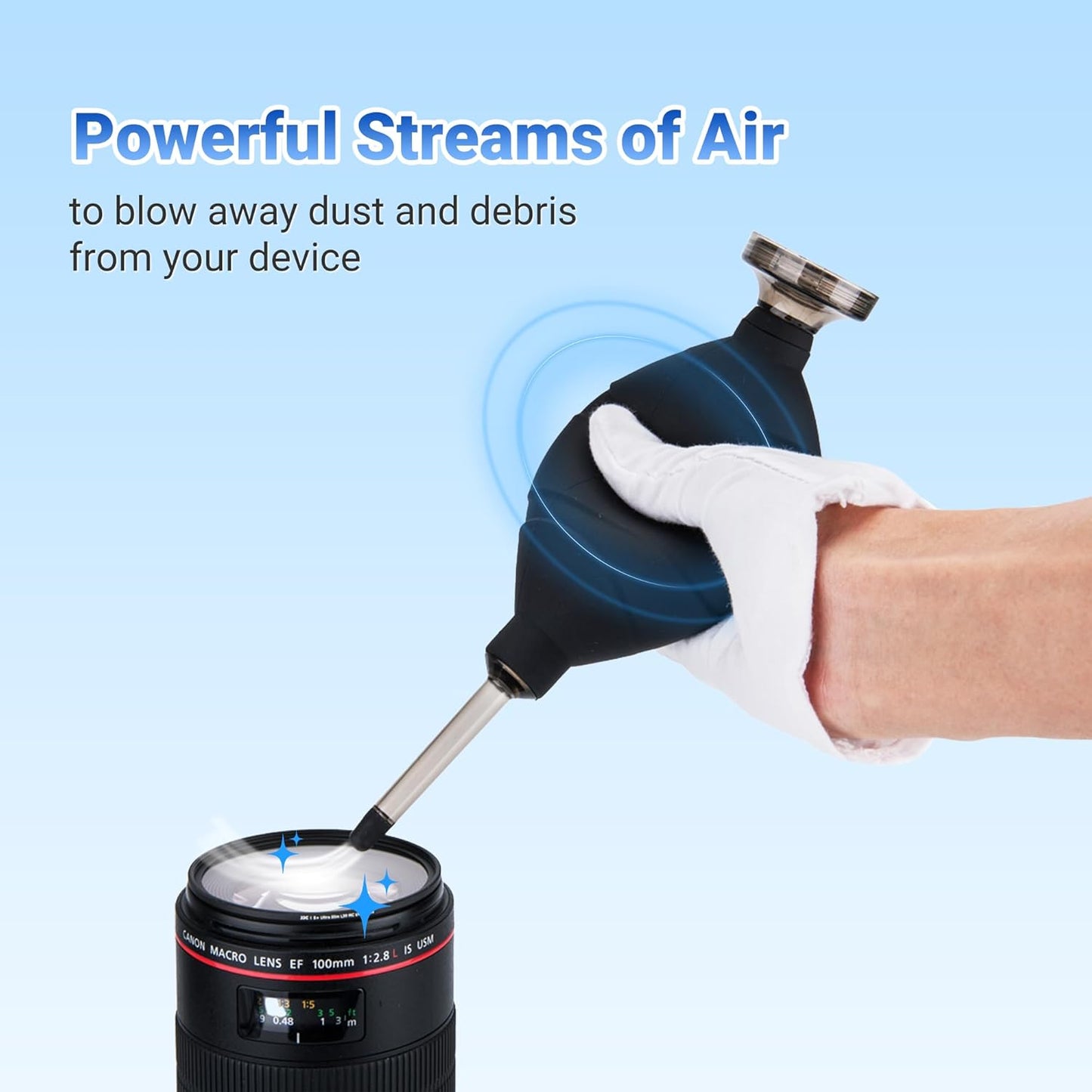 JJC Professional and Safe Dust Free Clean Air Blower Blaster for Digital SLR Mirrorless Camera Sensor CCD CMOS, Lenses, Filters and Other Sensitive Electronic Equipment