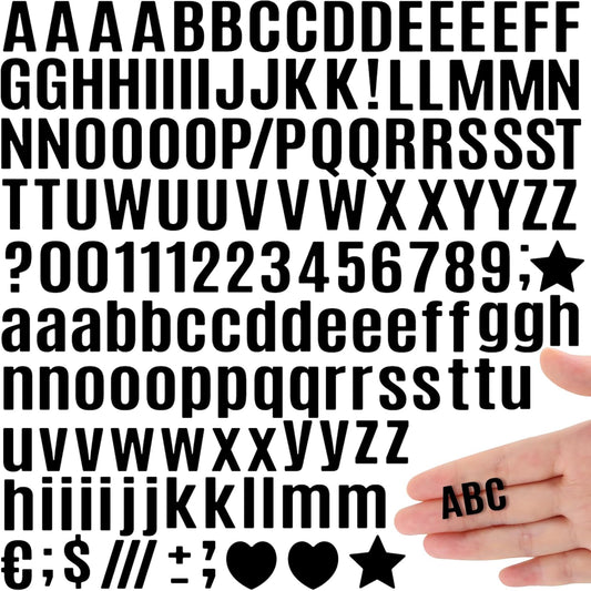 Letter Stickers Small Alphabet Stickers Numbers and Letters Self Adhesive Vinyl Waterproof Sticker for Scrapbooking, Water Bottles,Cup,Mailbox Address,Sign,DIY Crafts Art (Black, 0.5 Inch)