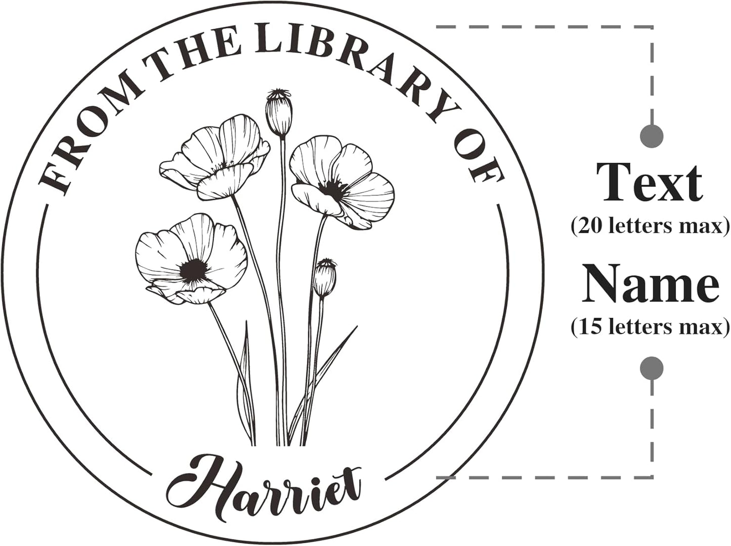 from The Library of Embossers & Stamps Custom Color Self-Inking Stamp with Your Name or Design Great for Personalizing Books, Text Books and Journals (15)