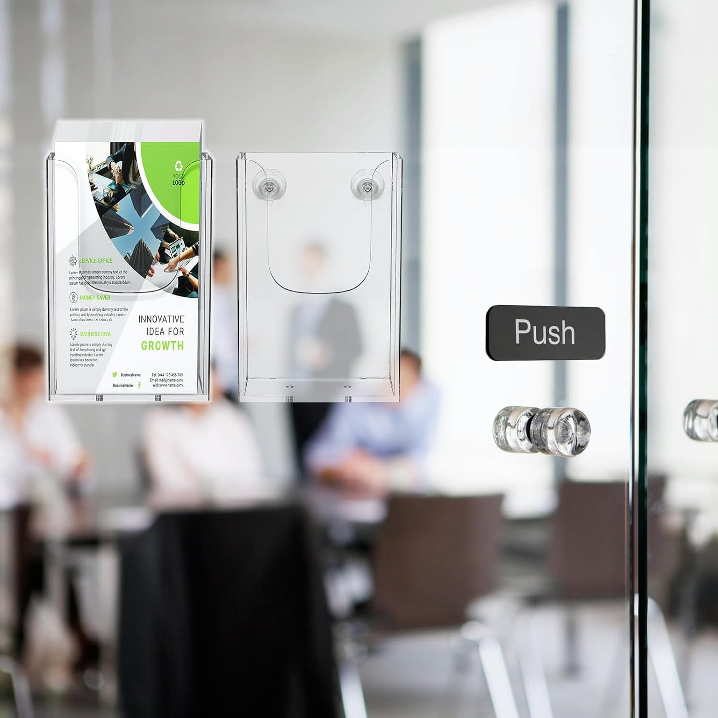 zavekia Brochure Holder, 4 x 6 Inches Brochure Holder Wall Mount Literature Holder Clear Flyer Holder Wall Mounted (2 pack)