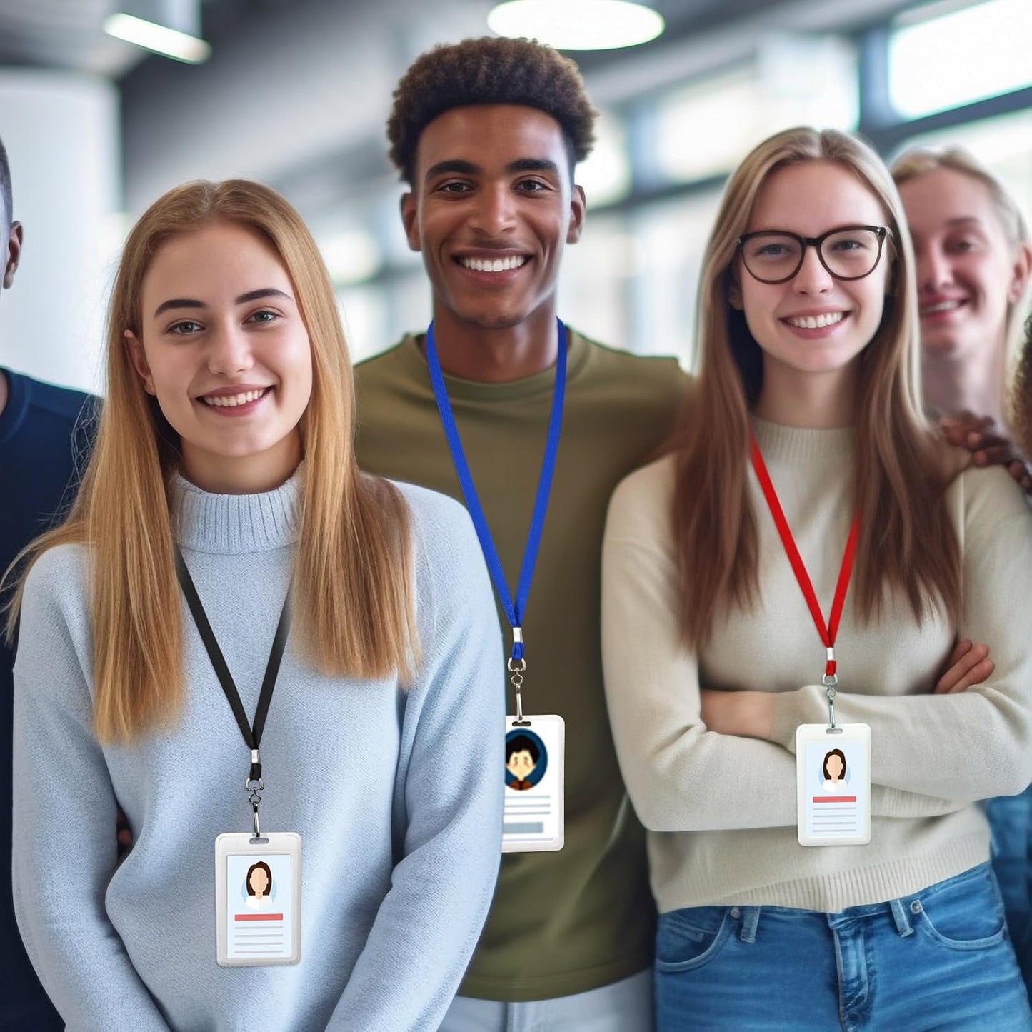 Bulk Lanyards for ID Name Badges Holder Flat Lanyards with Hook Clip Swivel for Office School Accessories (1000 Pack,Classic Colors)