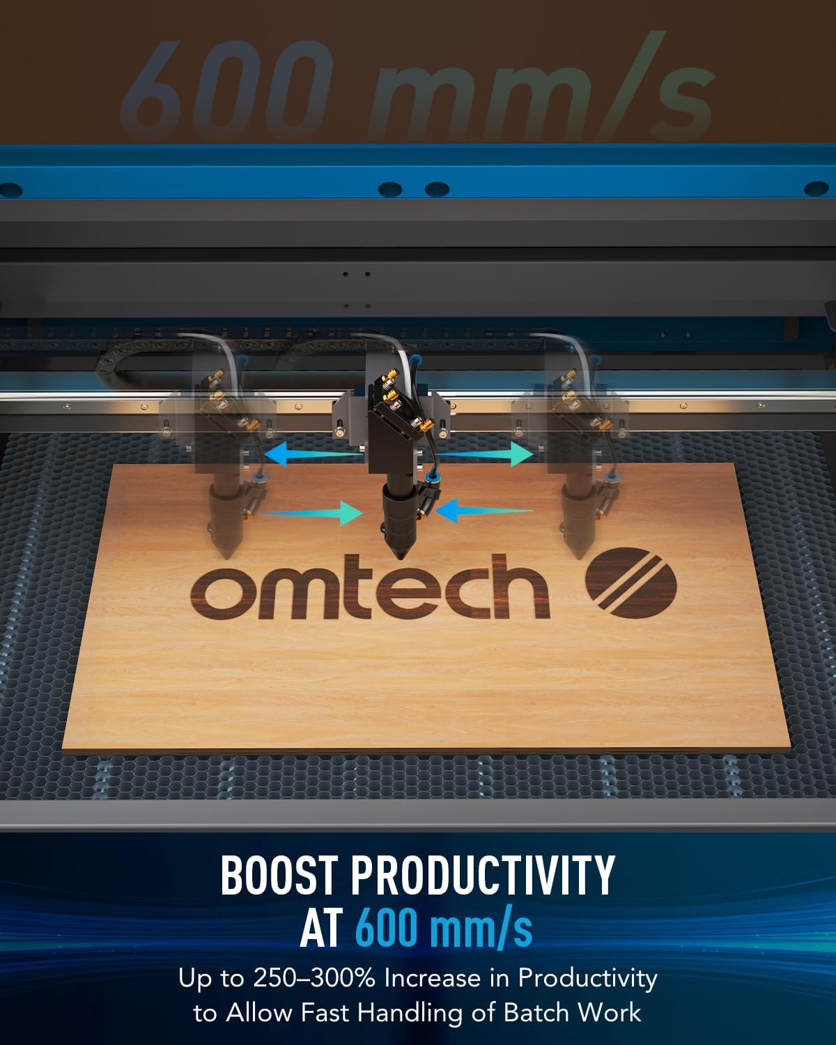 OMTech 100W CO2 Laser Engraver with 4 Way Pass Through Air Assist, 20x28 Inch Laser Engraving Machine Water Pump Wheels, Industrial Laser Cutter Cutting Etching Machine for Wood Glass Acrylic More