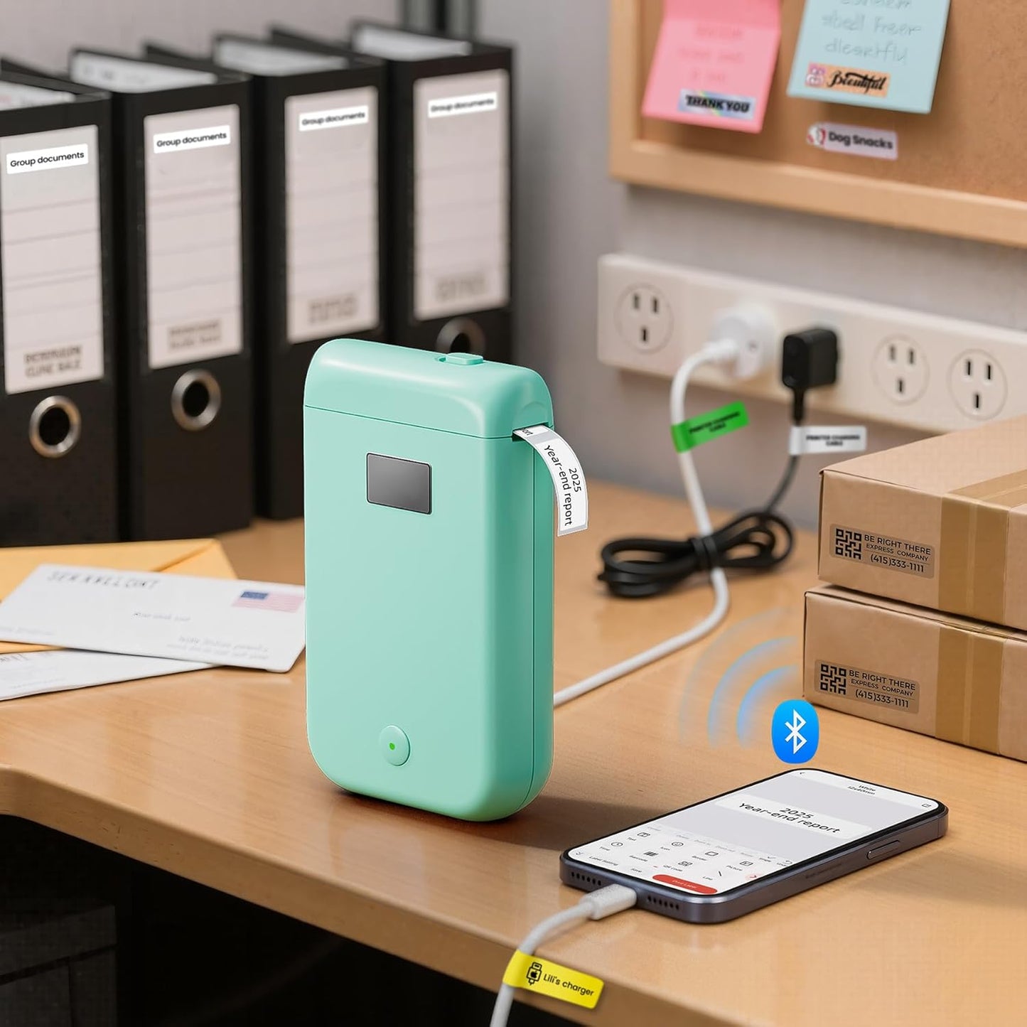 Label Maker, Bluetooth Label Makers Compatible with Phone, Label Maker Machine with Tape, Mini Label Maker for Family School, Label Machine with Lots of Style Templates Easy to Use