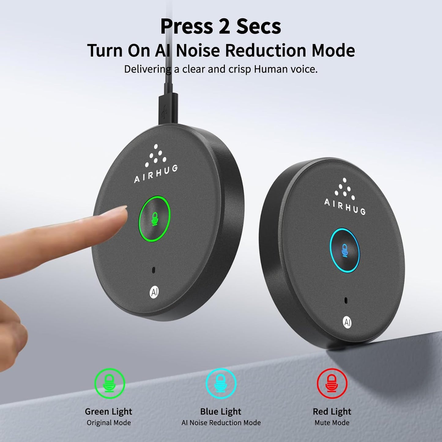 USB Microphone No Speaker,Desktop Computer Mic, Mute Button with LED Indicator,AI Noise Reduction,Plug & Play Omnidirectional Condenser PC Laptop Mics,for Online Calls/Class/Recording Video