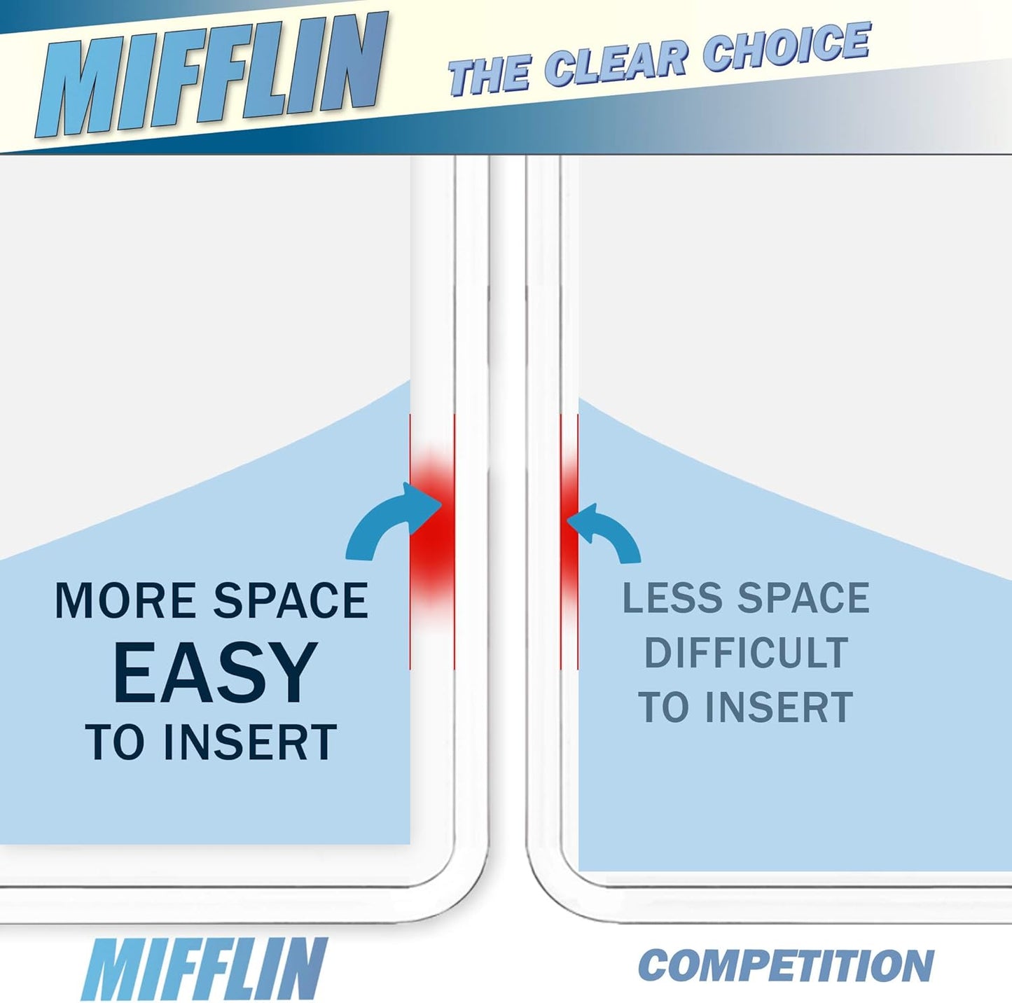 Mifflin-USA Passport & Card Holders (Clear, 4x6 Inches, 50 Pack), Extra Large ID Name Badge Holder, Zipperless Vertical Plastic Card Holders