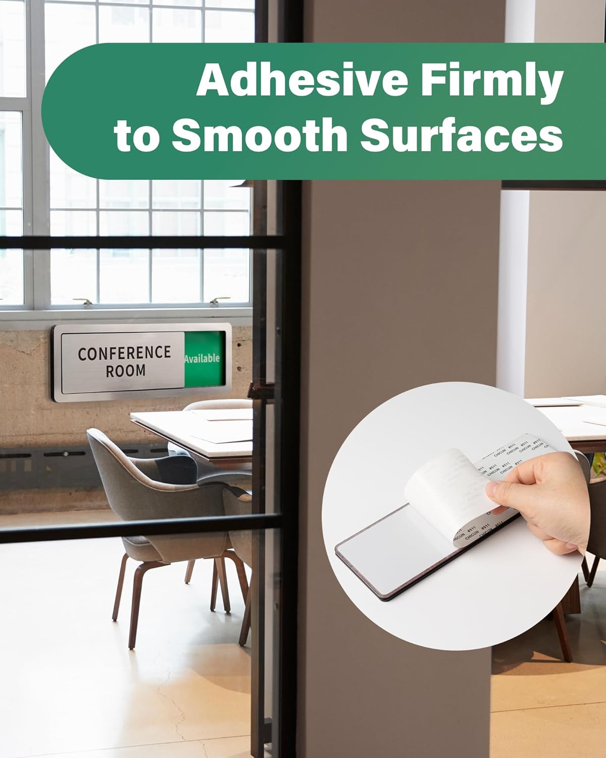 Office Door Signs Do Not Disturb, In Use/Available Slider Sign for Home Office Wellness Conference Vacant Occupied Privacy Slide Door Sign，Brushed Silver