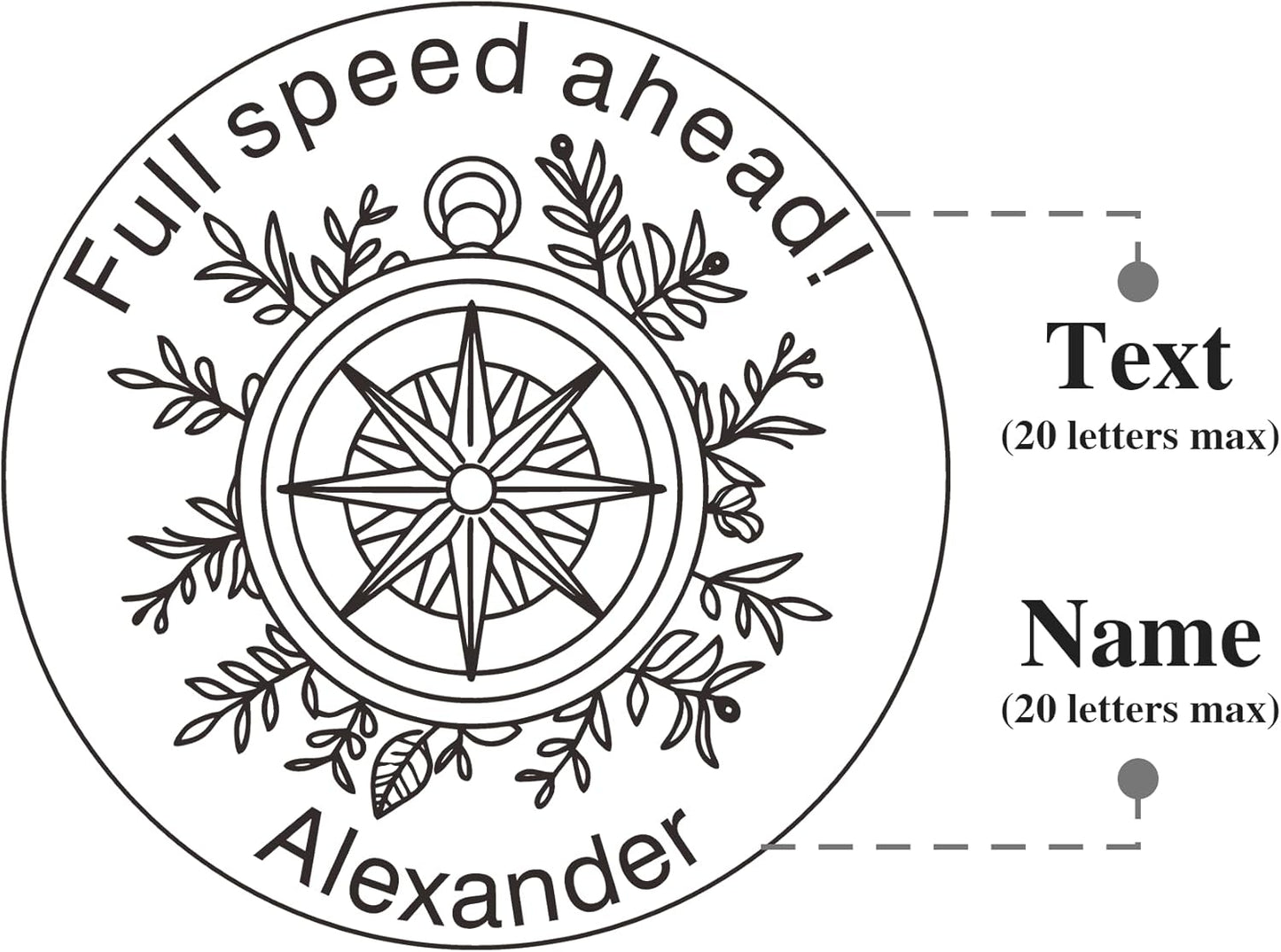 from The Library of Embossers & Stamps Nautical Theme Custom Color Self-Inking Stamp with Your Name Ship Rudder Great for Personalizing Books