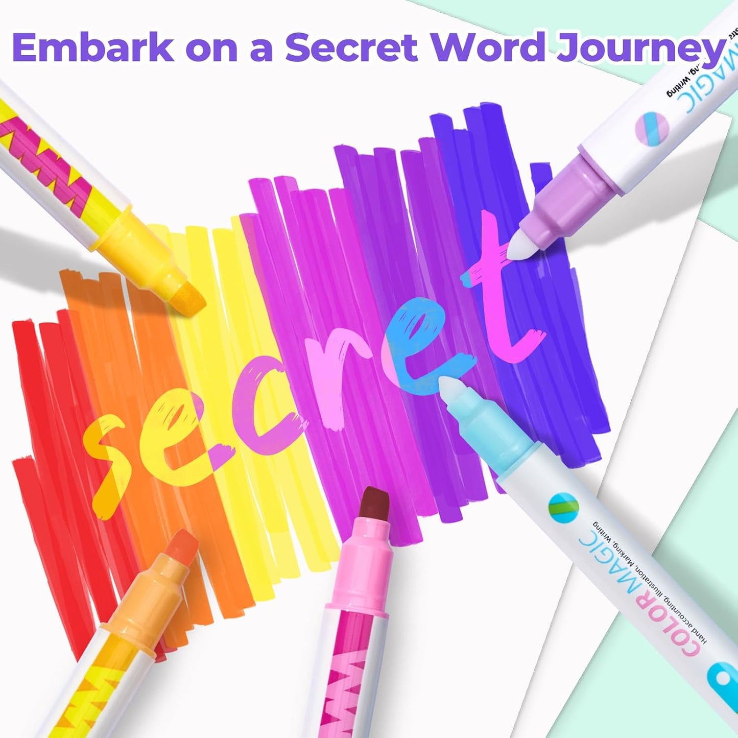 JoyCat 10 Color Changing Highlighter Pens,Dual Tip Magic Markers,Assorted Fluorescent Colors for Art Journaling,Note Taking&School Office Journaling Supplies,No Bleed,Ideal gift&marker for Kids&Adult