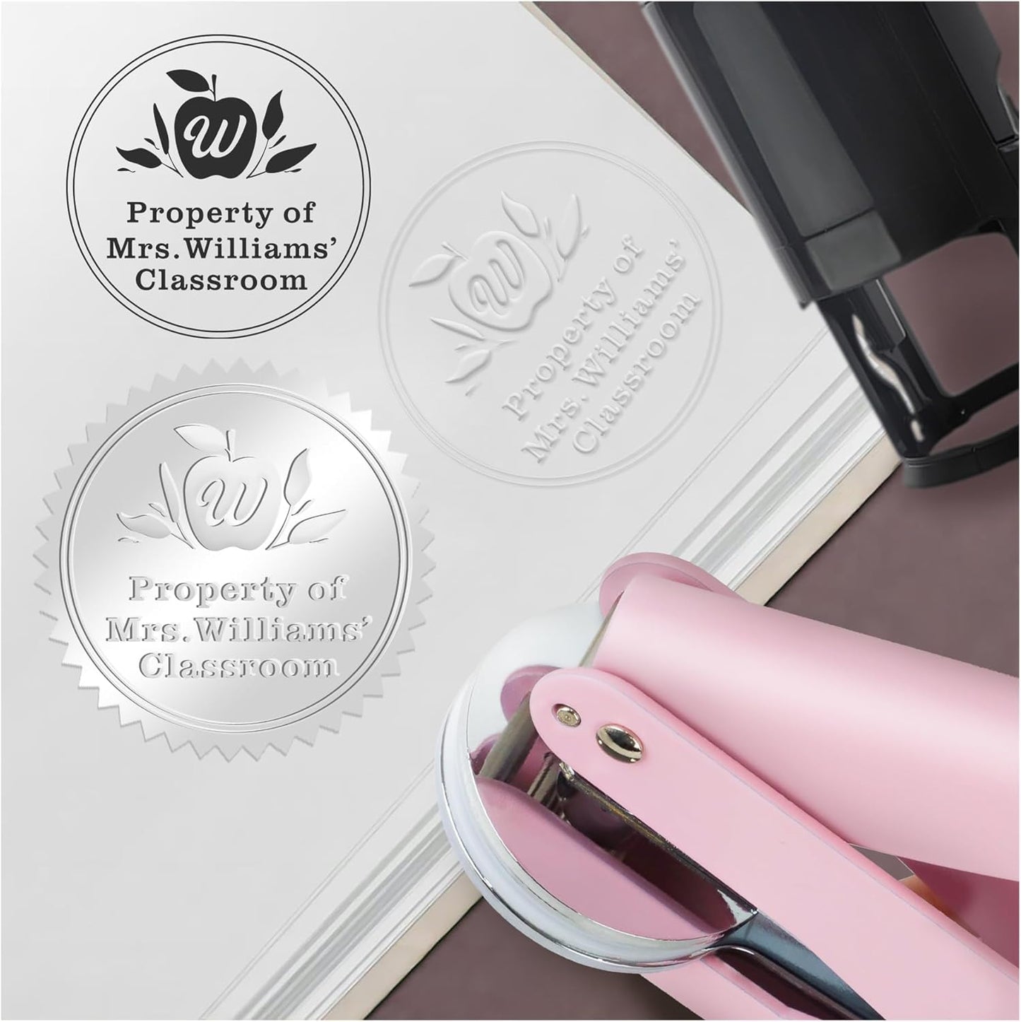 from The Library of Embossers & Stamps Custom Color Self-Inking Stamp with Your Name or Design Great for Personalizing Books, Text Books and Journals (23)