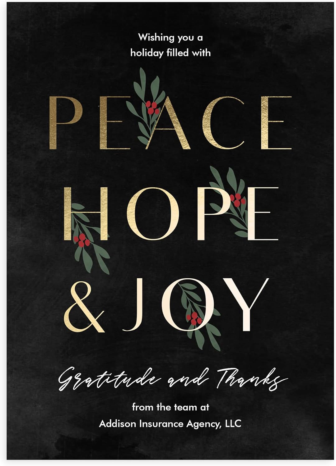 Let's Make Memories Personalized Business Christmas Cards with Envelopes - Premium Quality - 5x7-2025 Holiday Cards & White Envelopes - Peace, Hope & Joy - 75 ct