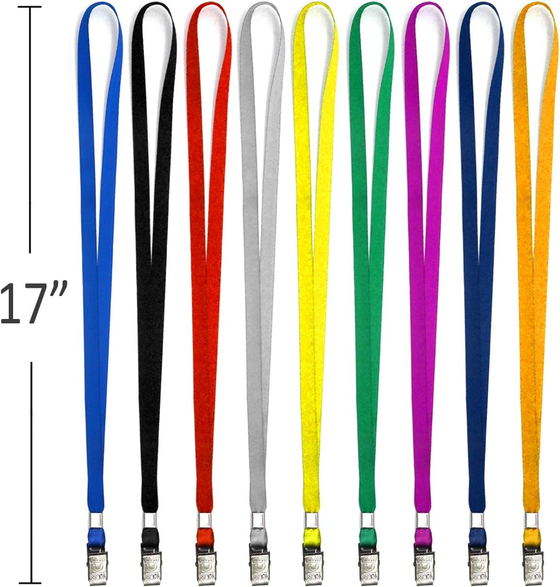 Lanyards with ID Holder 50 Pcs Clear Plastic Horizontal Waterproof Ziplock ID Nametag Holder Bulk Lanyard Clip Name Tag Badge Holder (Black)