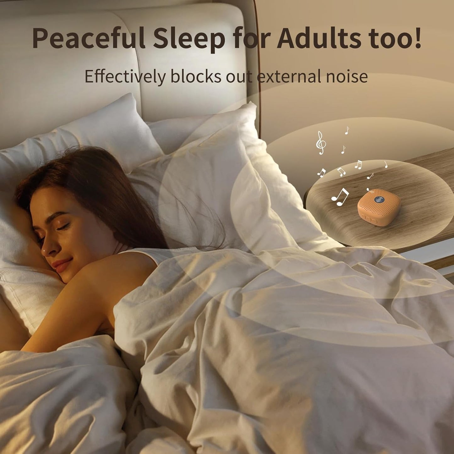 White Noise Machine,Portable Sound Machine for Baby Adult,21Soothing Sound,Auto-Off Timer,Noise Canceling for Office & Sleeping, Compact Size for Home,Travel,Registry Gift,Orange