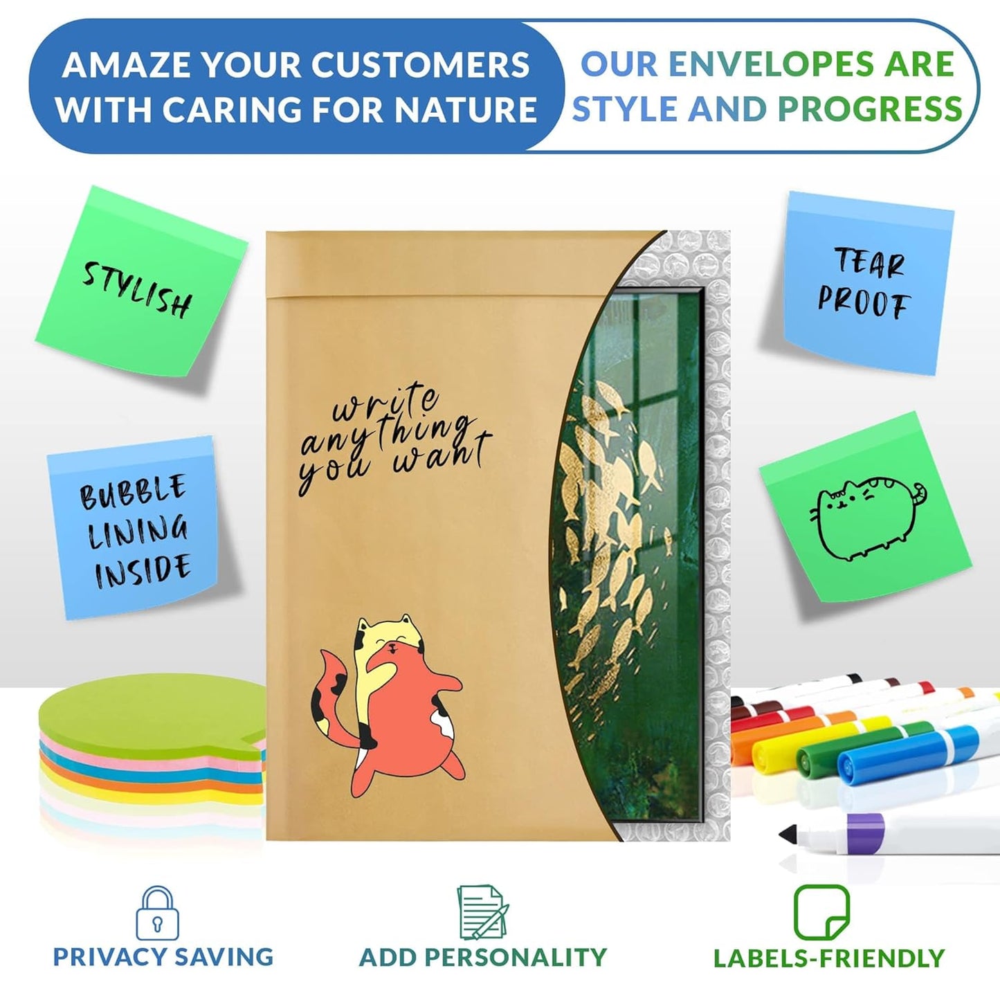 Natural Kraft Bubble Mailer Envelopes, 6 x 9 Inches. 250 Pack Mail Padded Envelopes Self Seal. Waterproof Kraft Bubble Mailers. Tear-Resistant Mailing Envelope Padded. Sturdy Paper Mailer