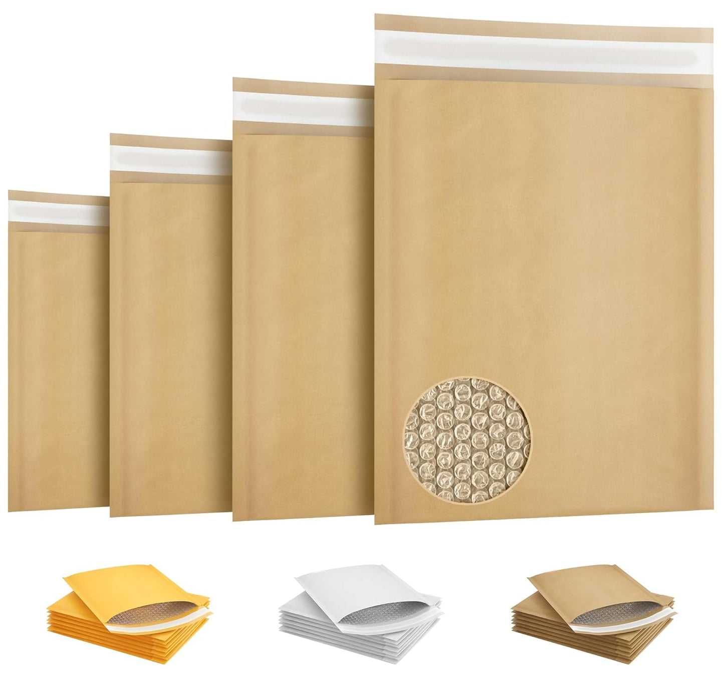 Natural Kraft Bubble Mailer Envelopes, 6 x 9 Inches. 250 Pack Mail Padded Envelopes Self Seal. Waterproof Kraft Bubble Mailers. Tear-Resistant Mailing Envelope Padded. Sturdy Paper Mailer