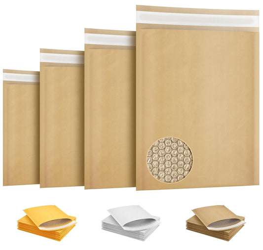 Natural Kraft Bubble Mailer Envelopes, 6 x 9 Inches. 250 Pack Mail Padded Envelopes Self Seal. Waterproof Kraft Bubble Mailers. Tear-Resistant Mailing Envelope Padded. Sturdy Paper Mailer